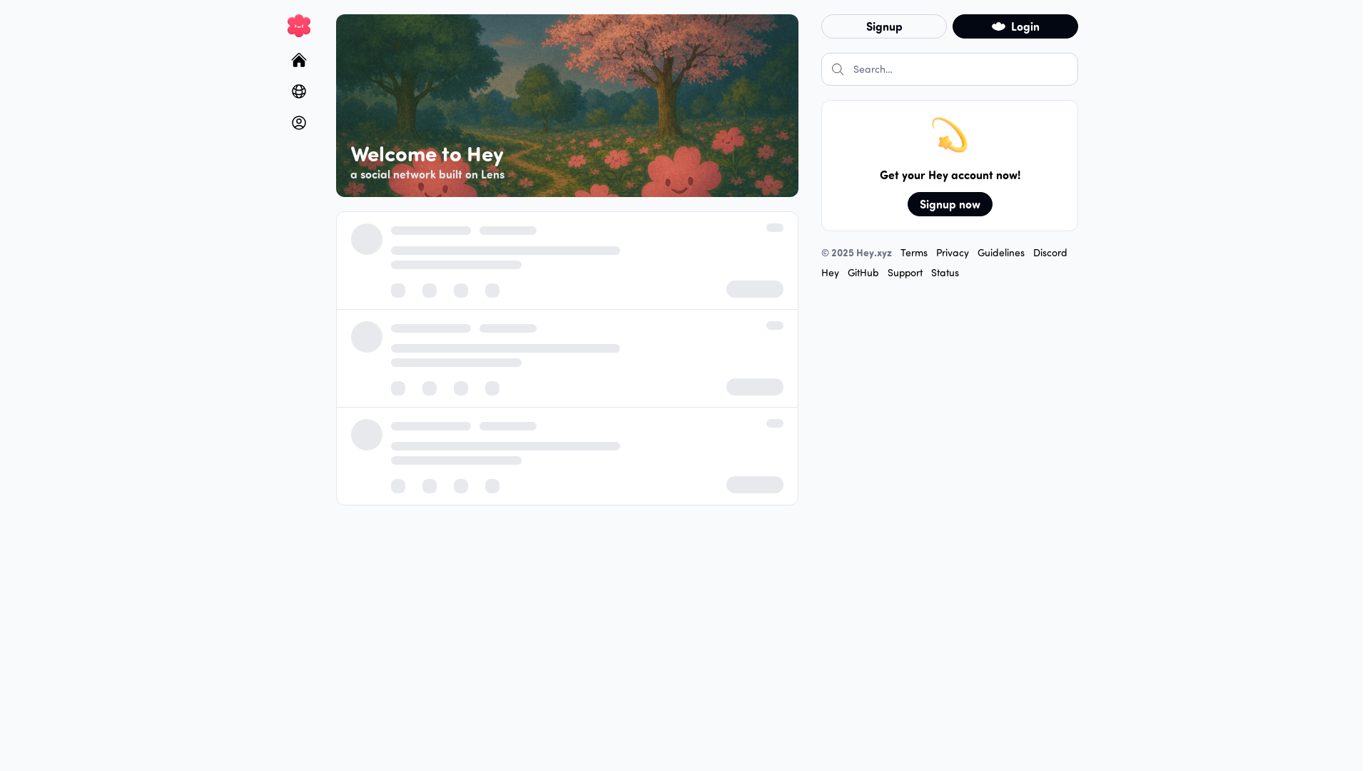 website screenshot of https://hey-mainnet.pages.dev/