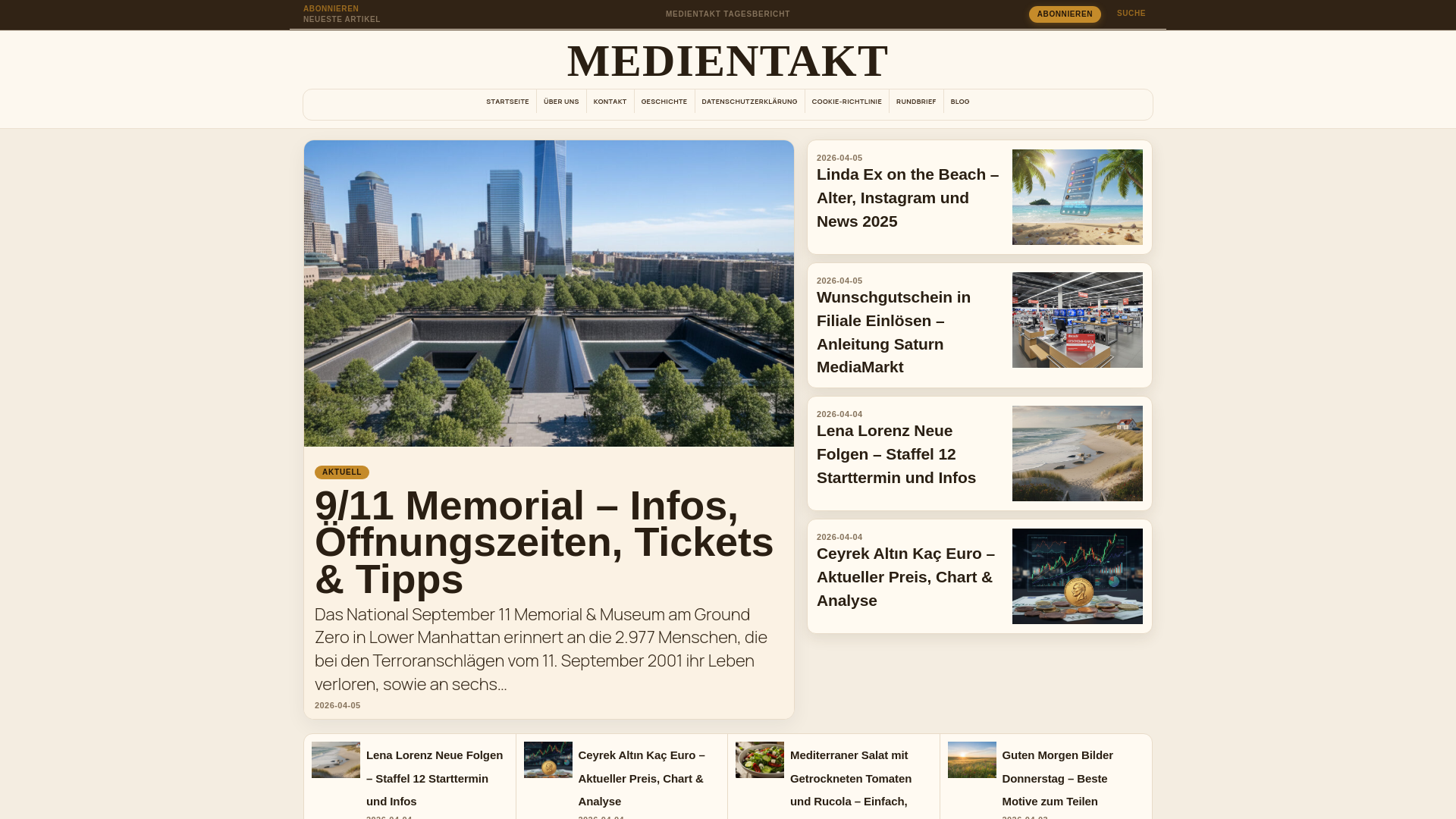 website screenshot of https://medientakt.de