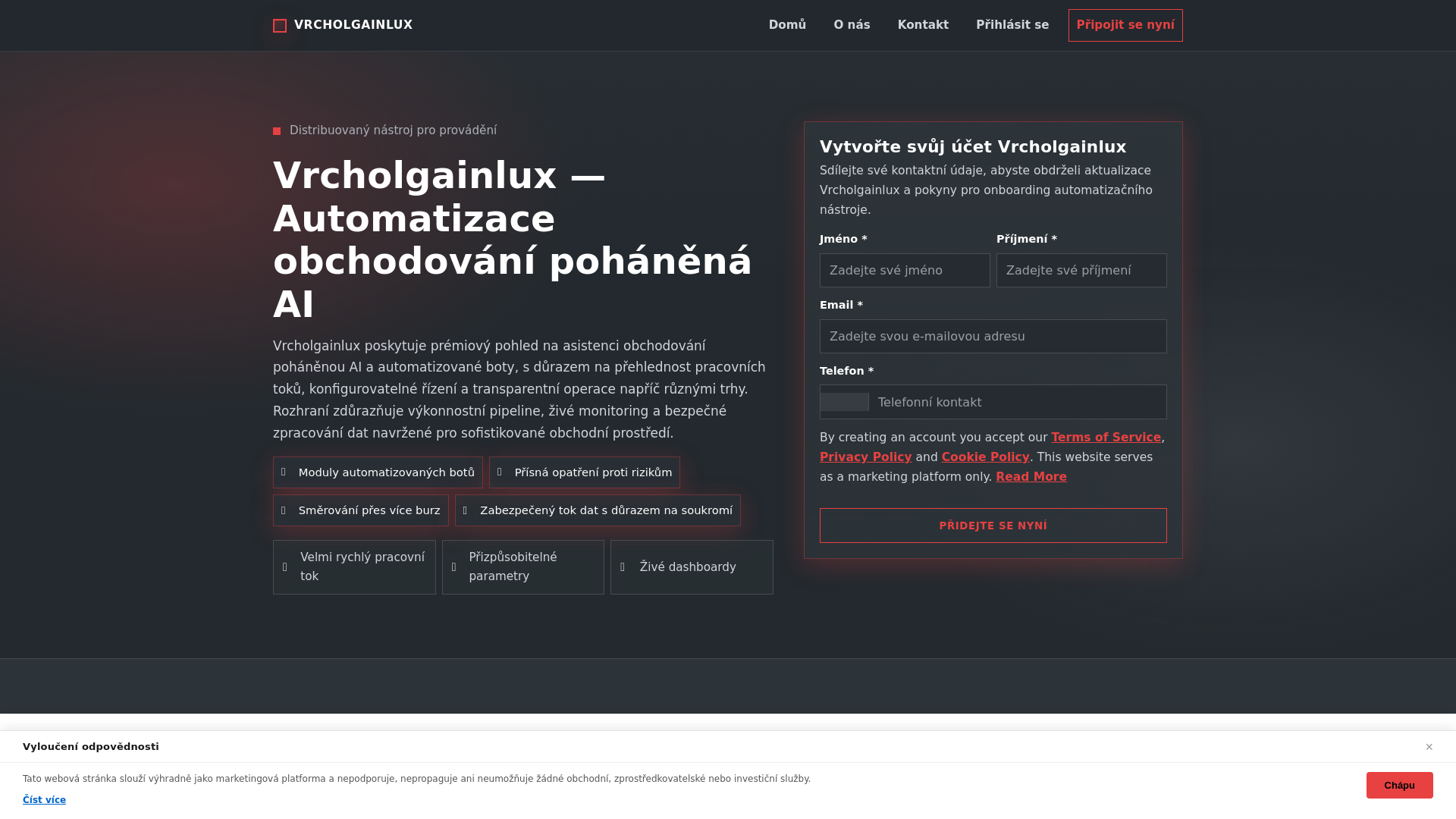 website screenshot of https://vrcholgainlux-click.pages.dev/