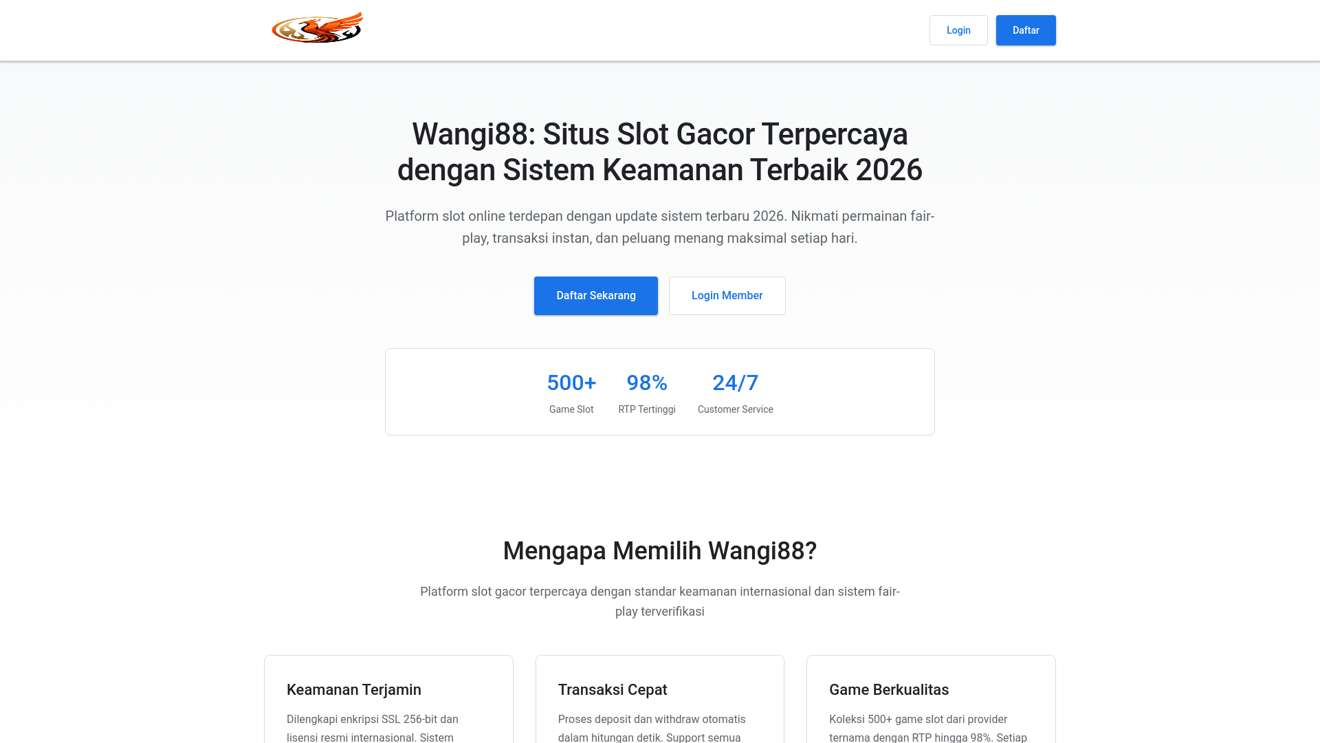 website screenshot of https://wangi88-slot-gacor.pages.dev/