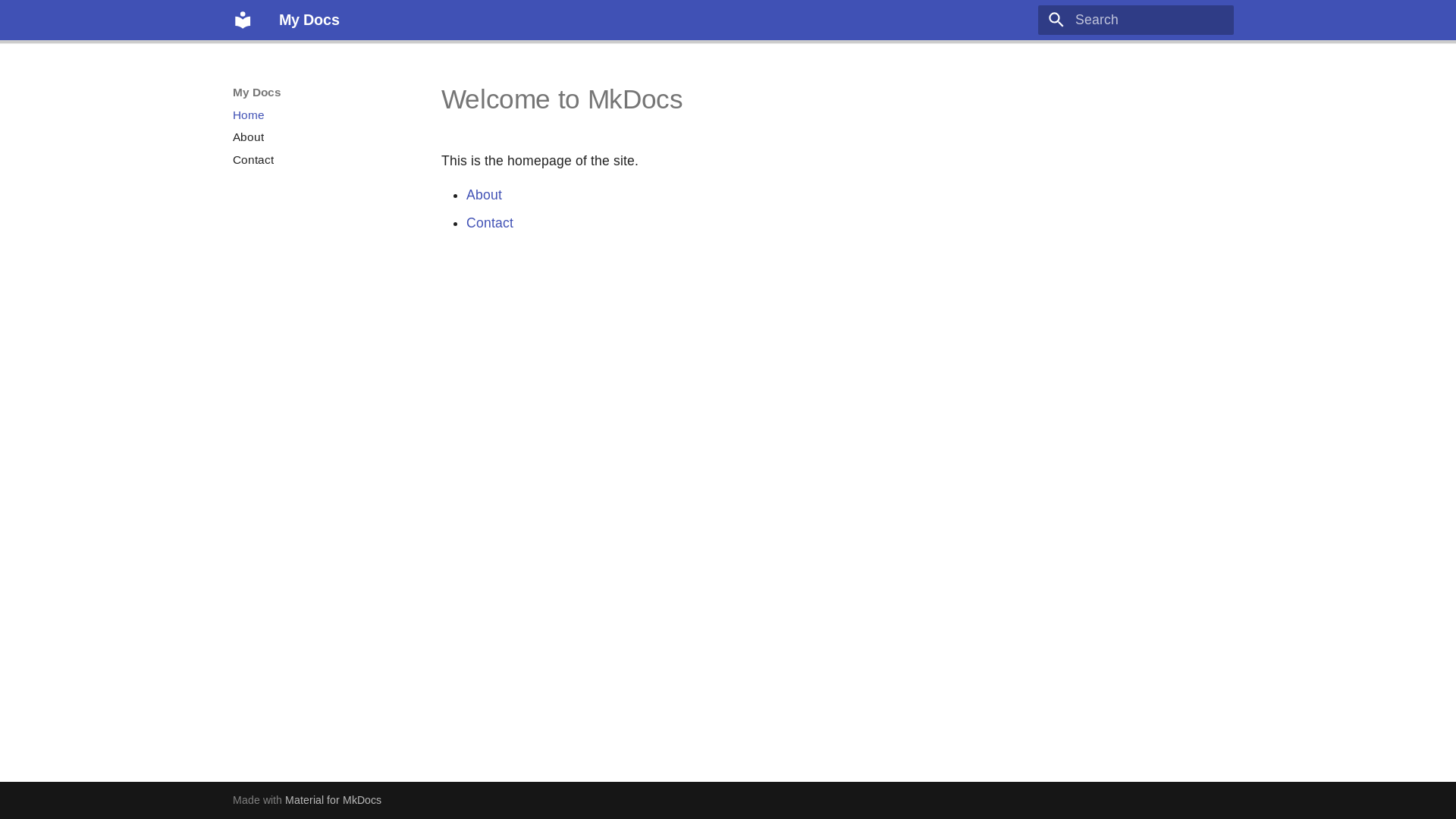 website screenshot of https://mkdocs-test-com.pages.dev/