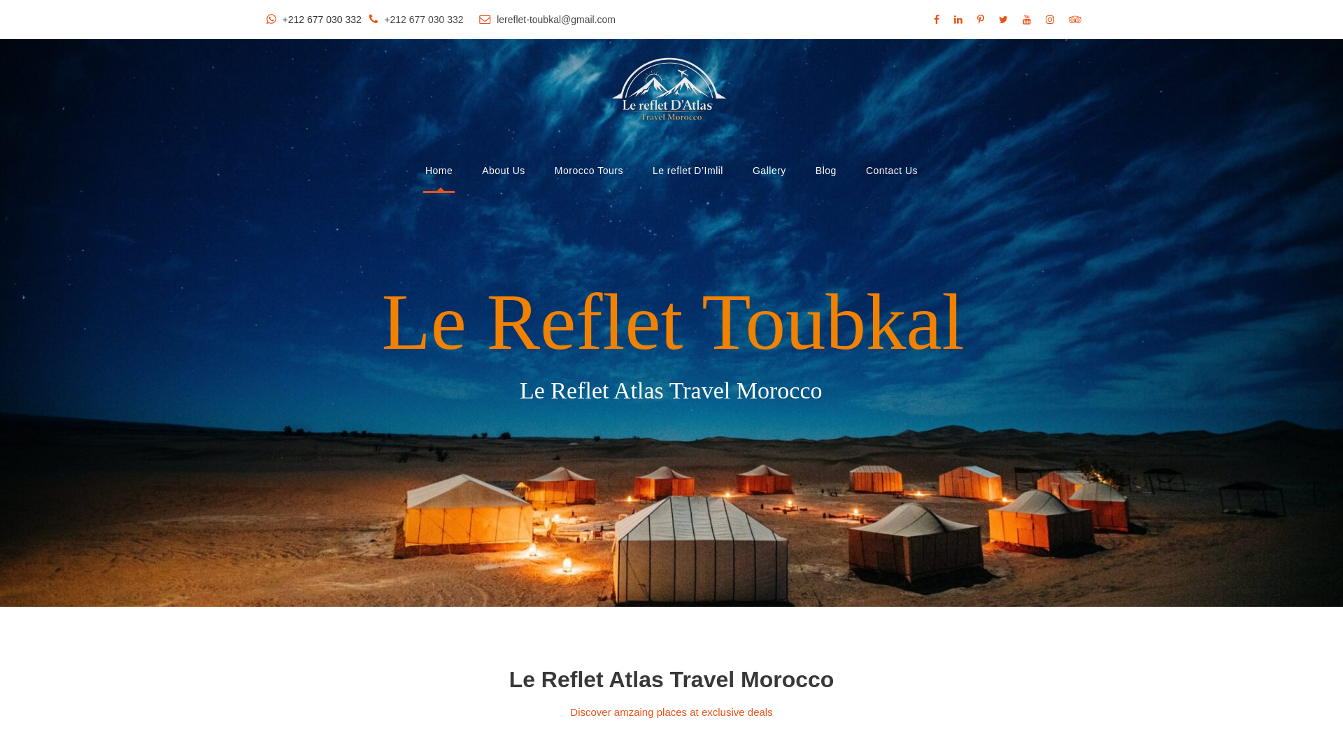 website screenshot of https://lereflet-toubkal.com