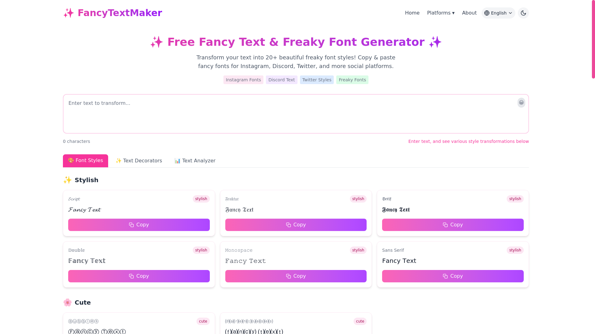 website screenshot of https://fancytextmaker-com.pages.dev/