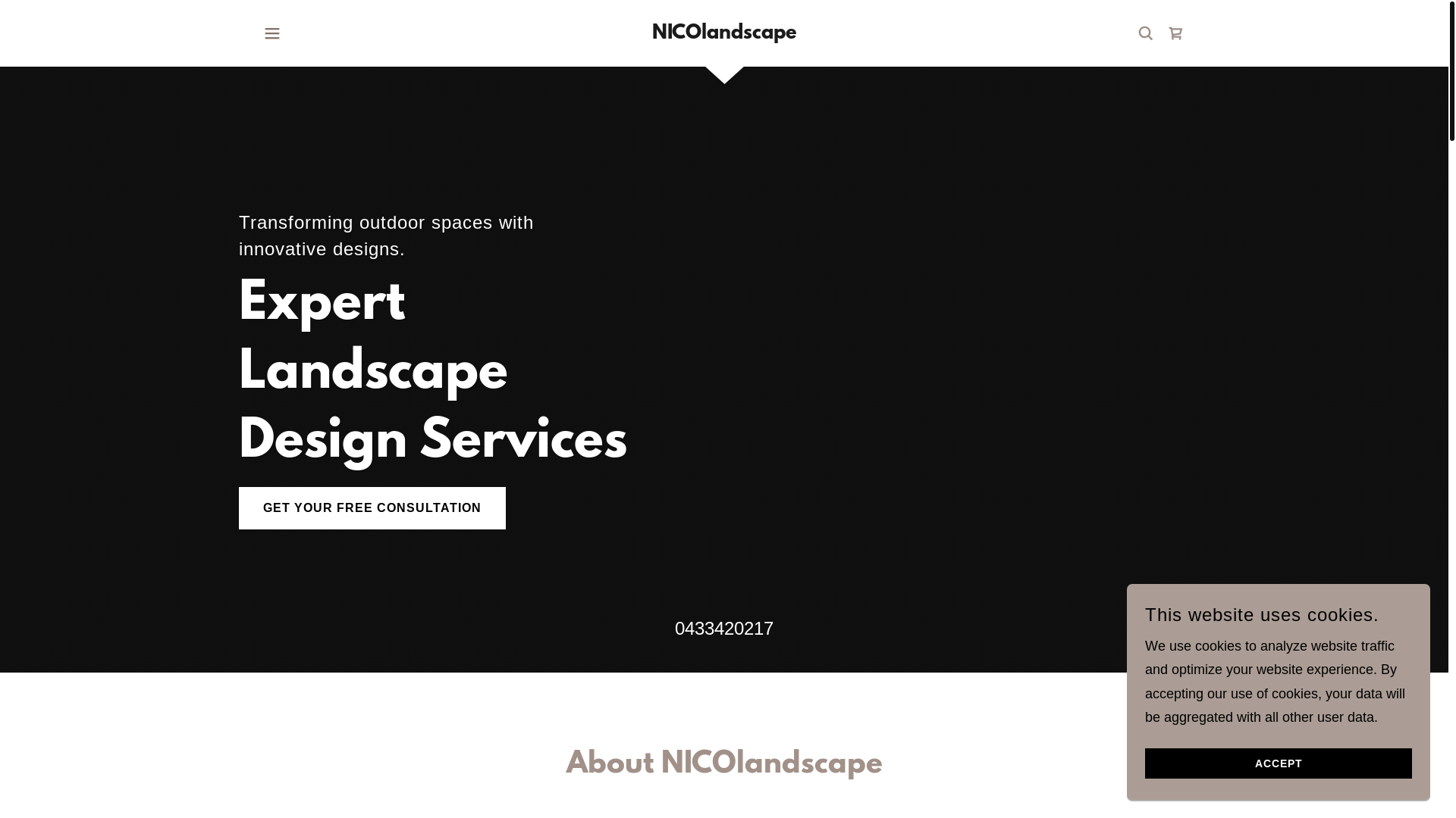 website screenshot of https://nicolandscapedesign.com/
