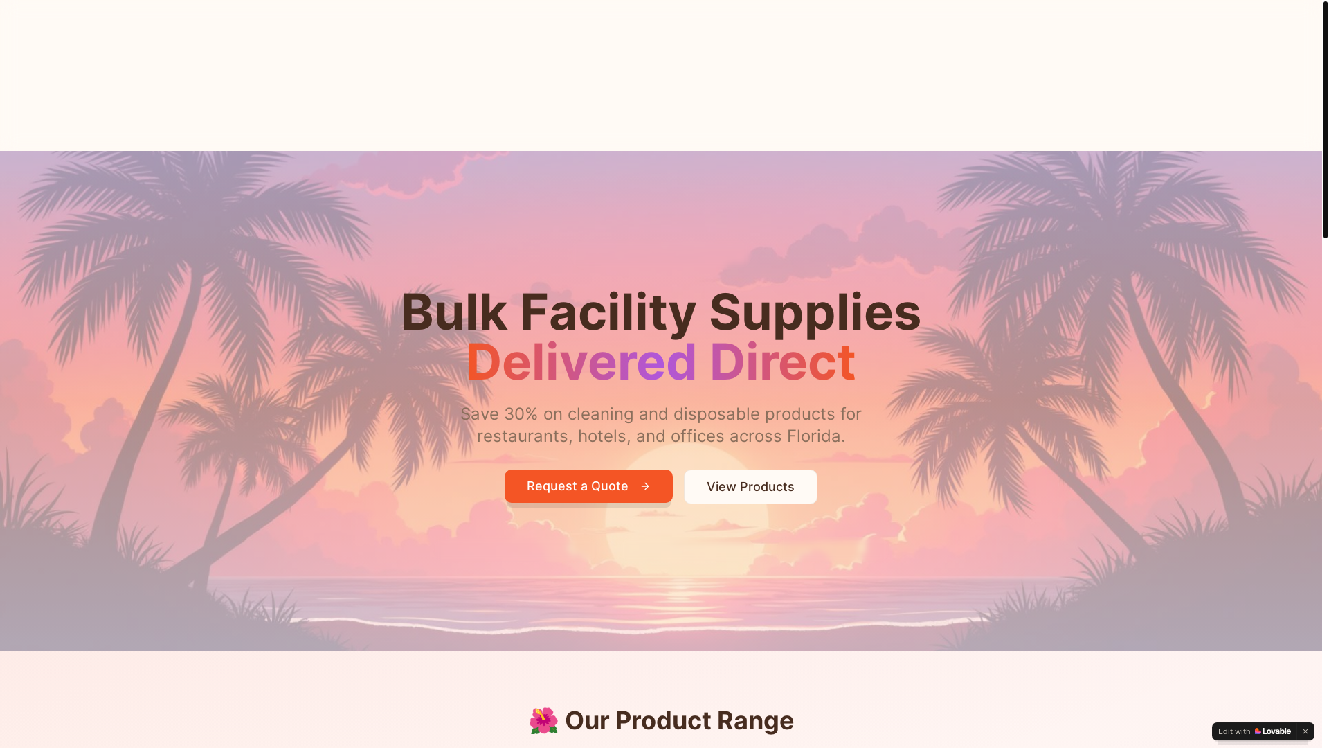 website screenshot of https://suncoastfacilitysupplies.com