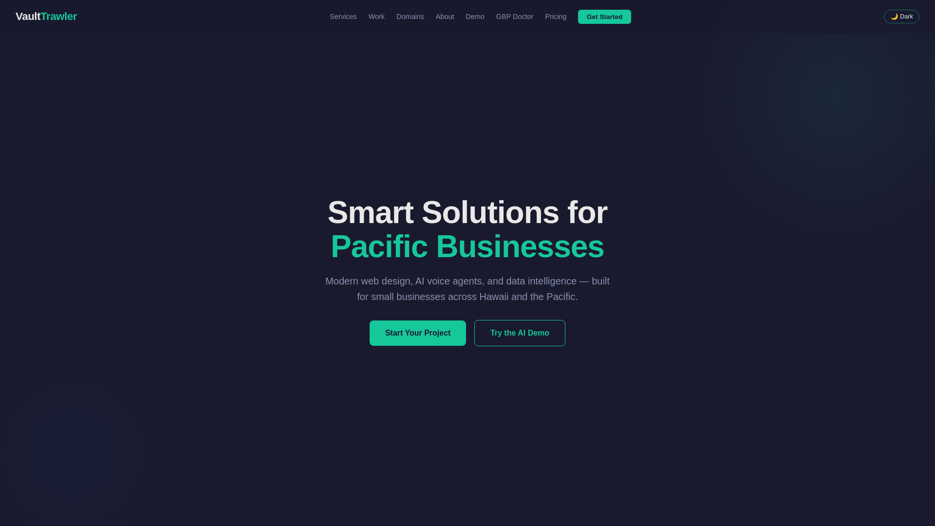 website screenshot of https://vaulttrawler.com