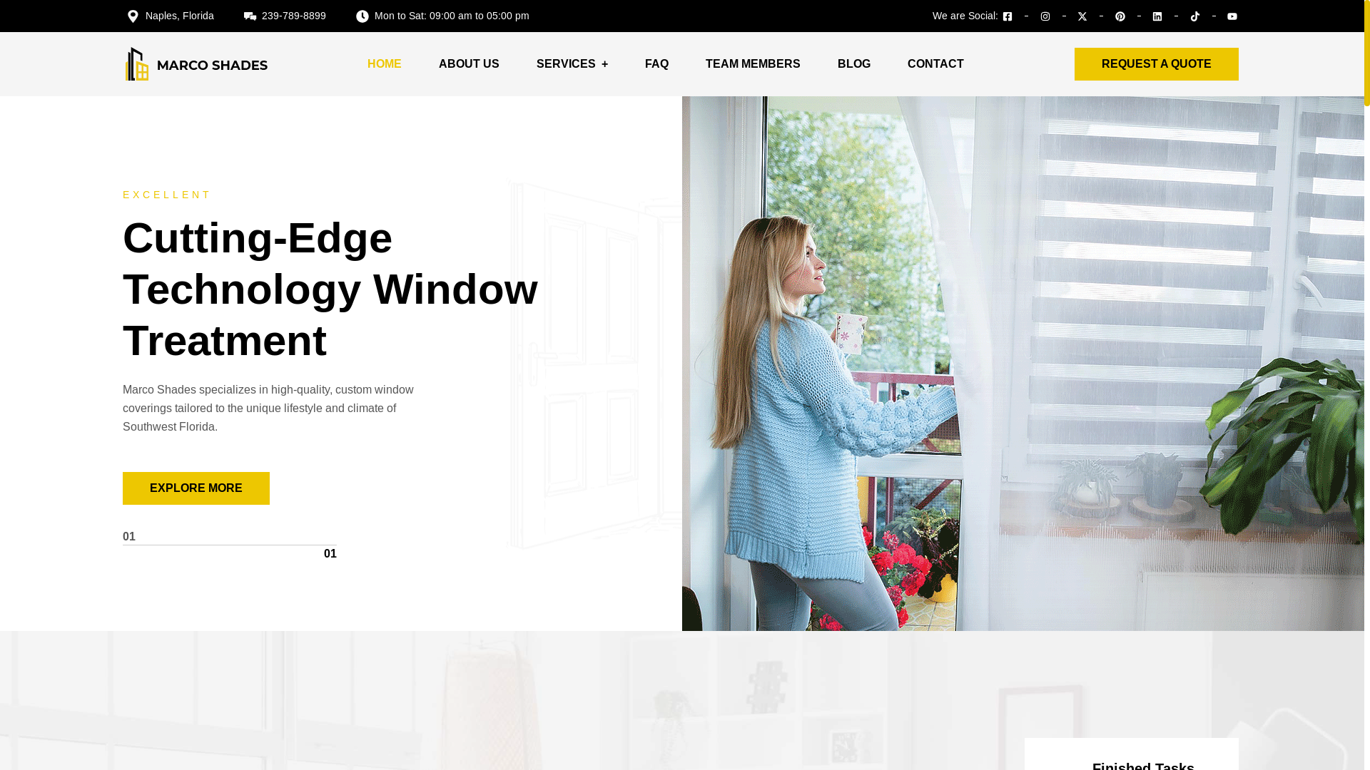 website screenshot of https://marcoshades.com/