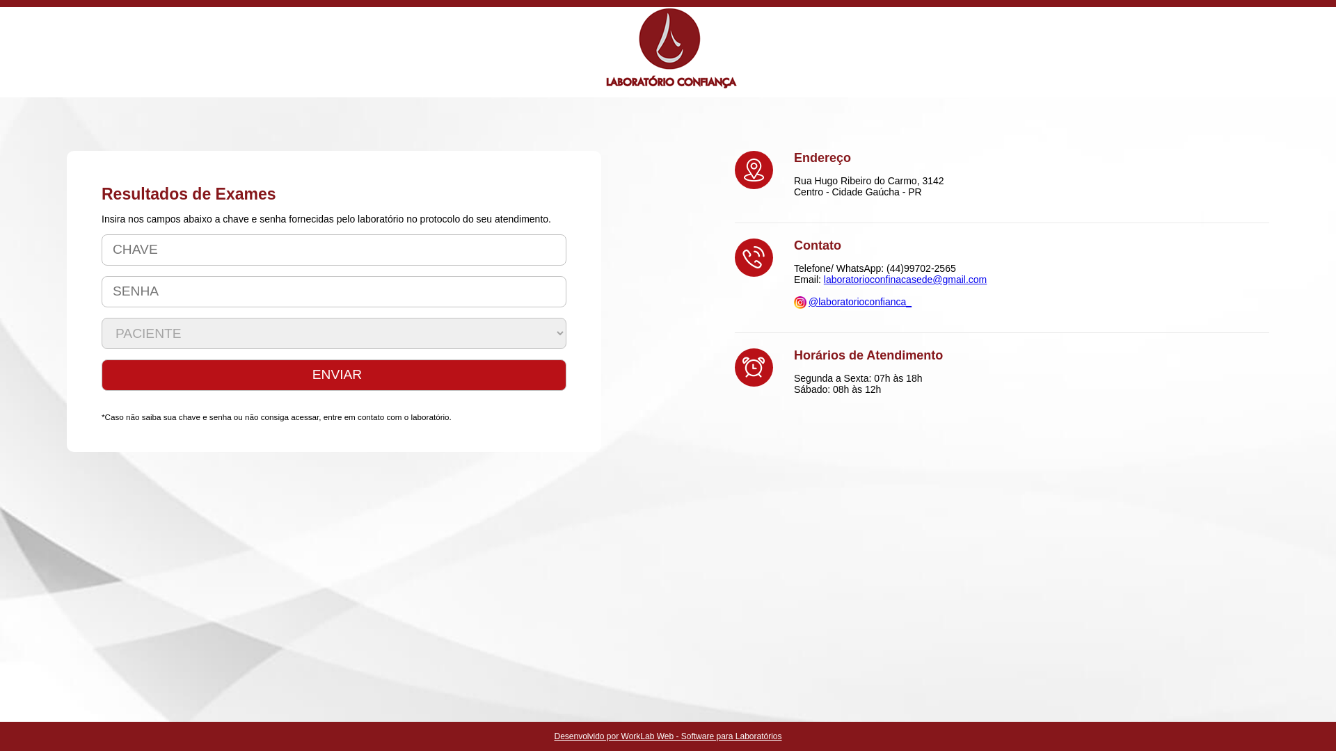 website screenshot of https://labconfiancasede.com.br/