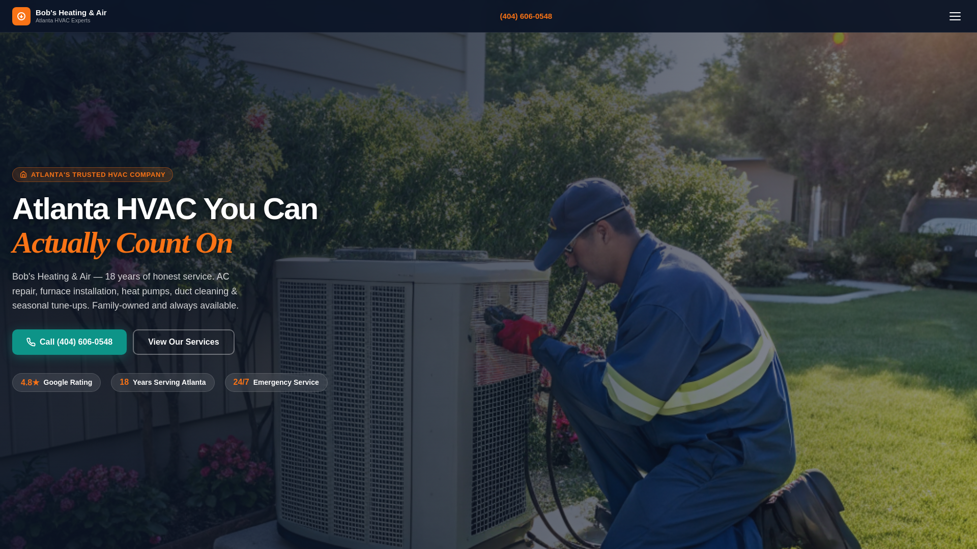 website screenshot of https://bobs-hvac-v2.pages.dev/
