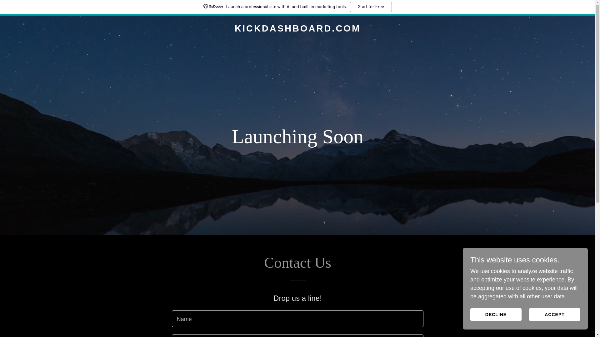 website screenshot of https://kickdashboard.com/