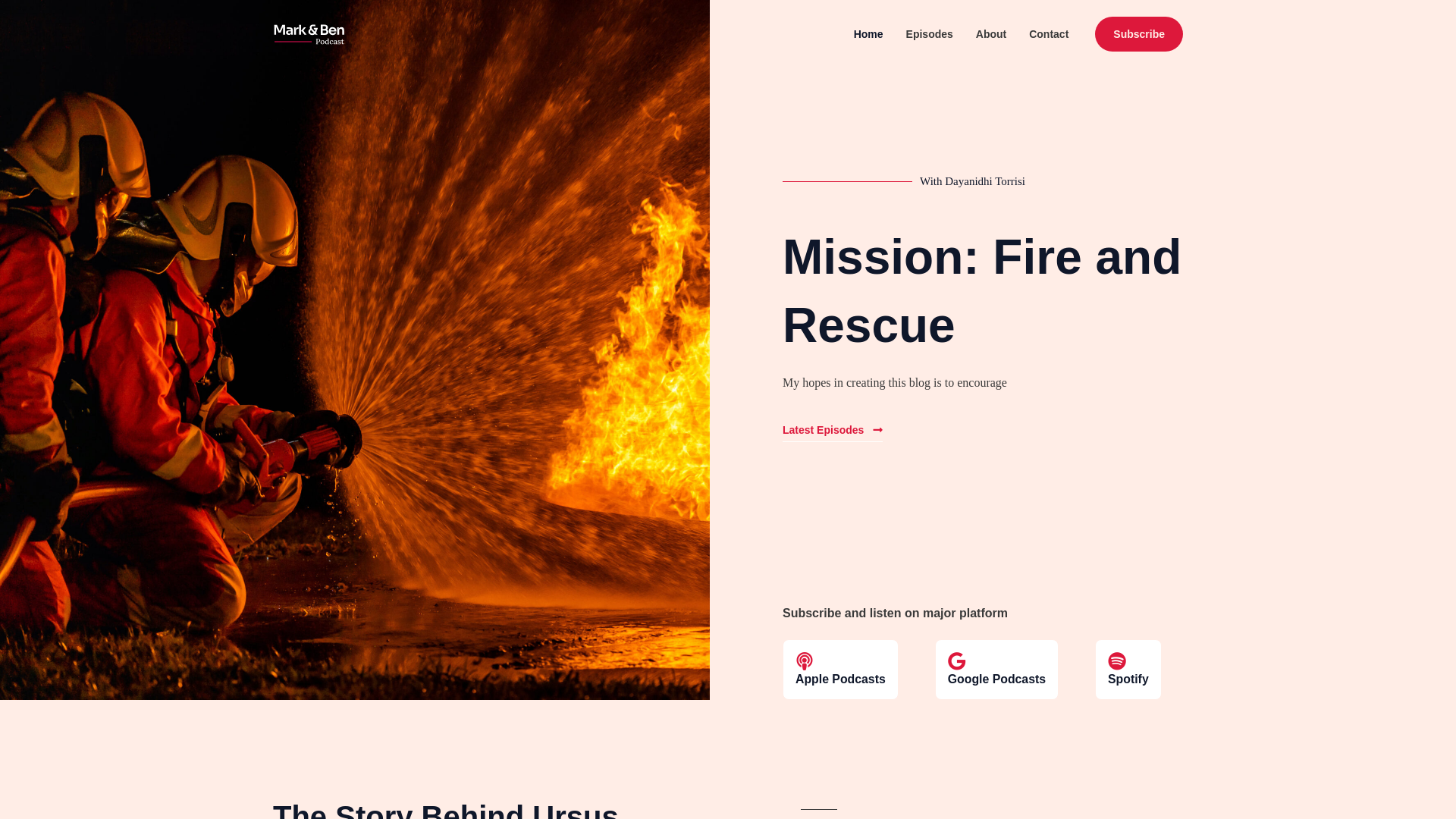 website screenshot of https://missionfireandrescue.com/