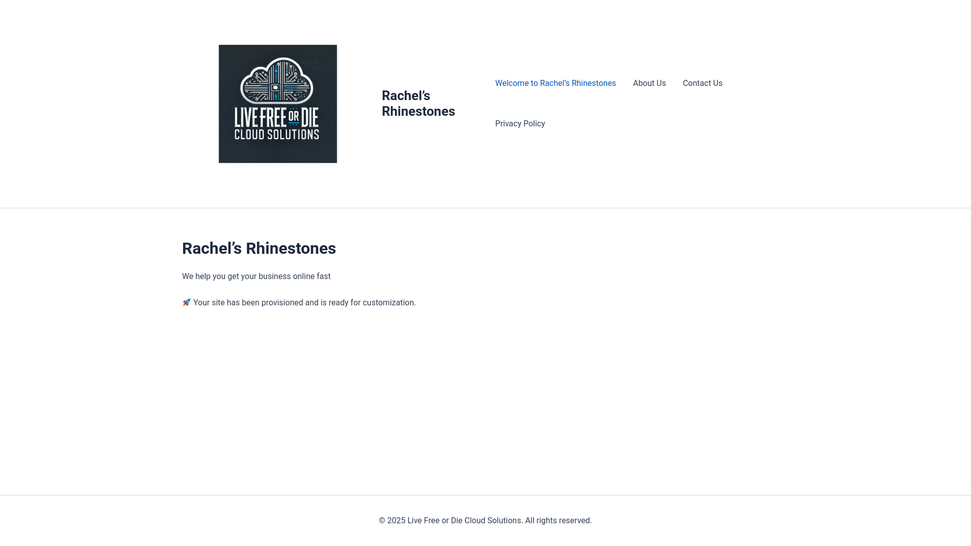 website screenshot of https://rschelsrhinestones.com/