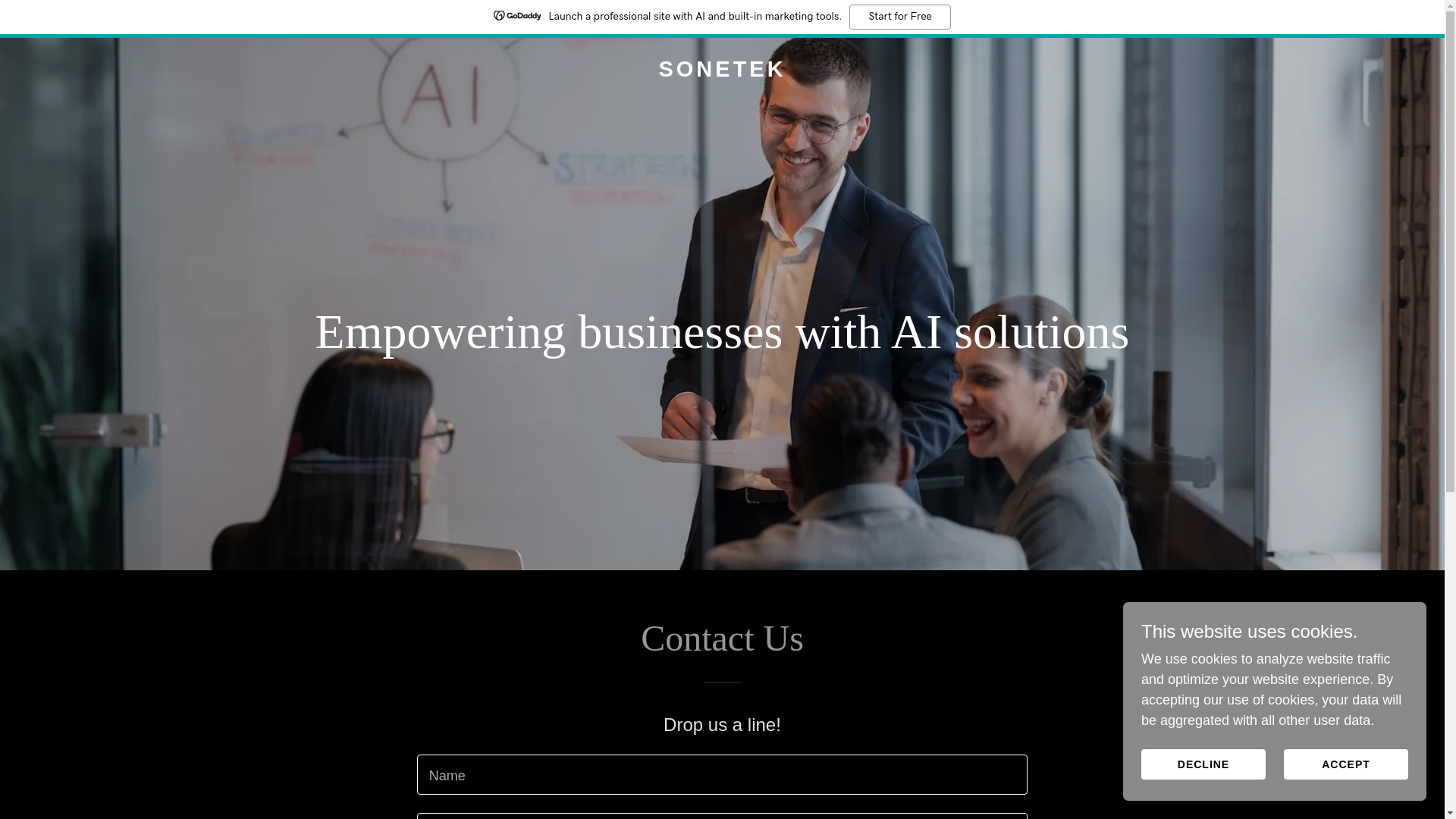 website screenshot of https://sonetek.ai/