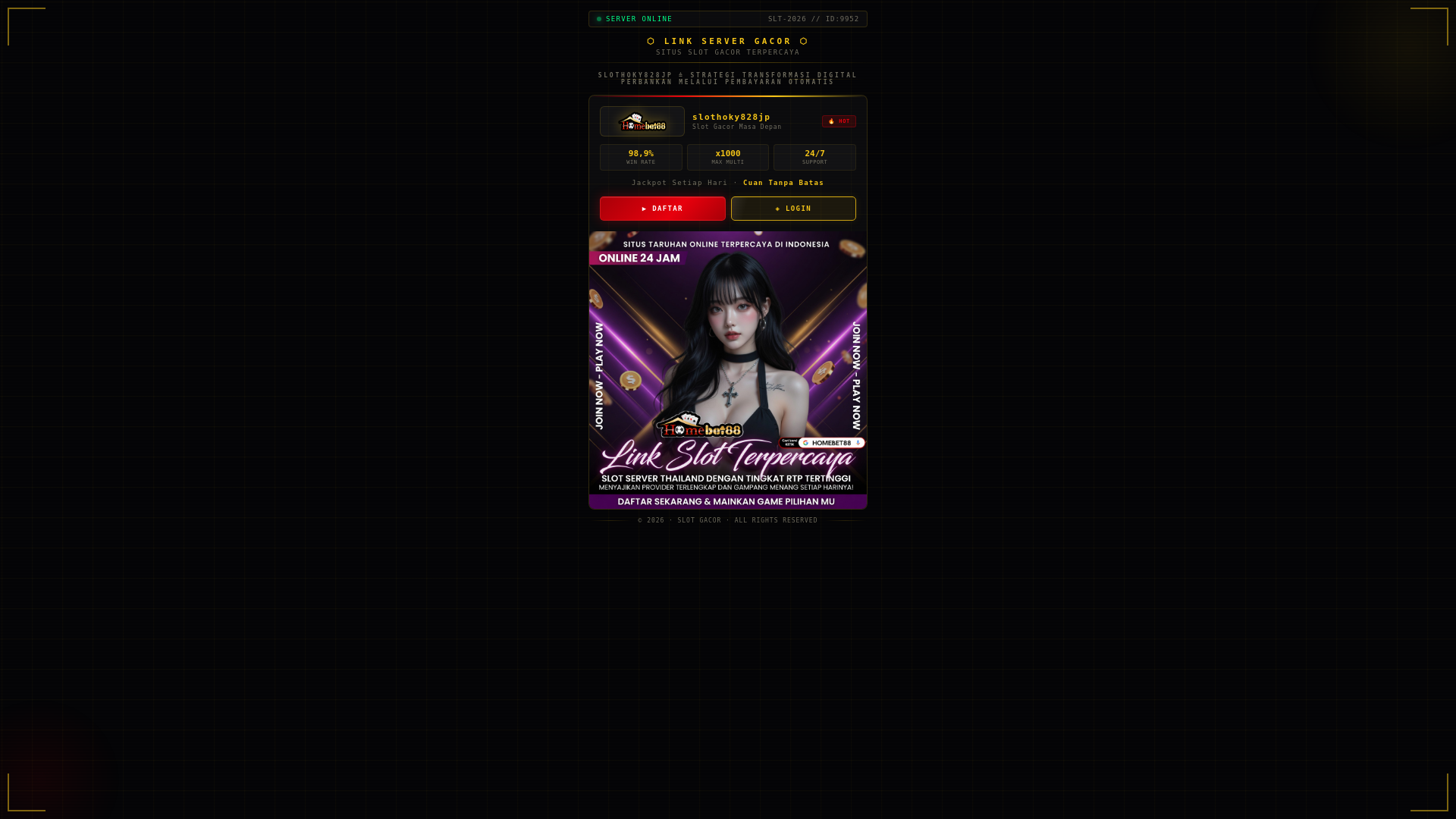 website screenshot of https://slothoky828jp.live/