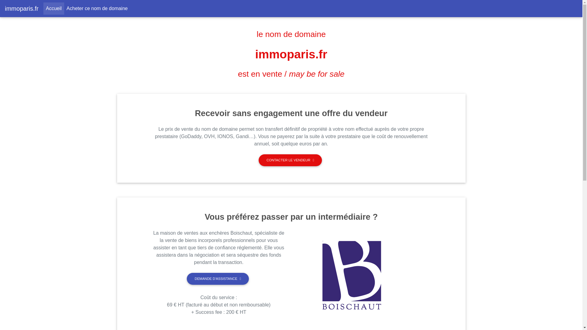 website screenshot of https://immoparis.fr/