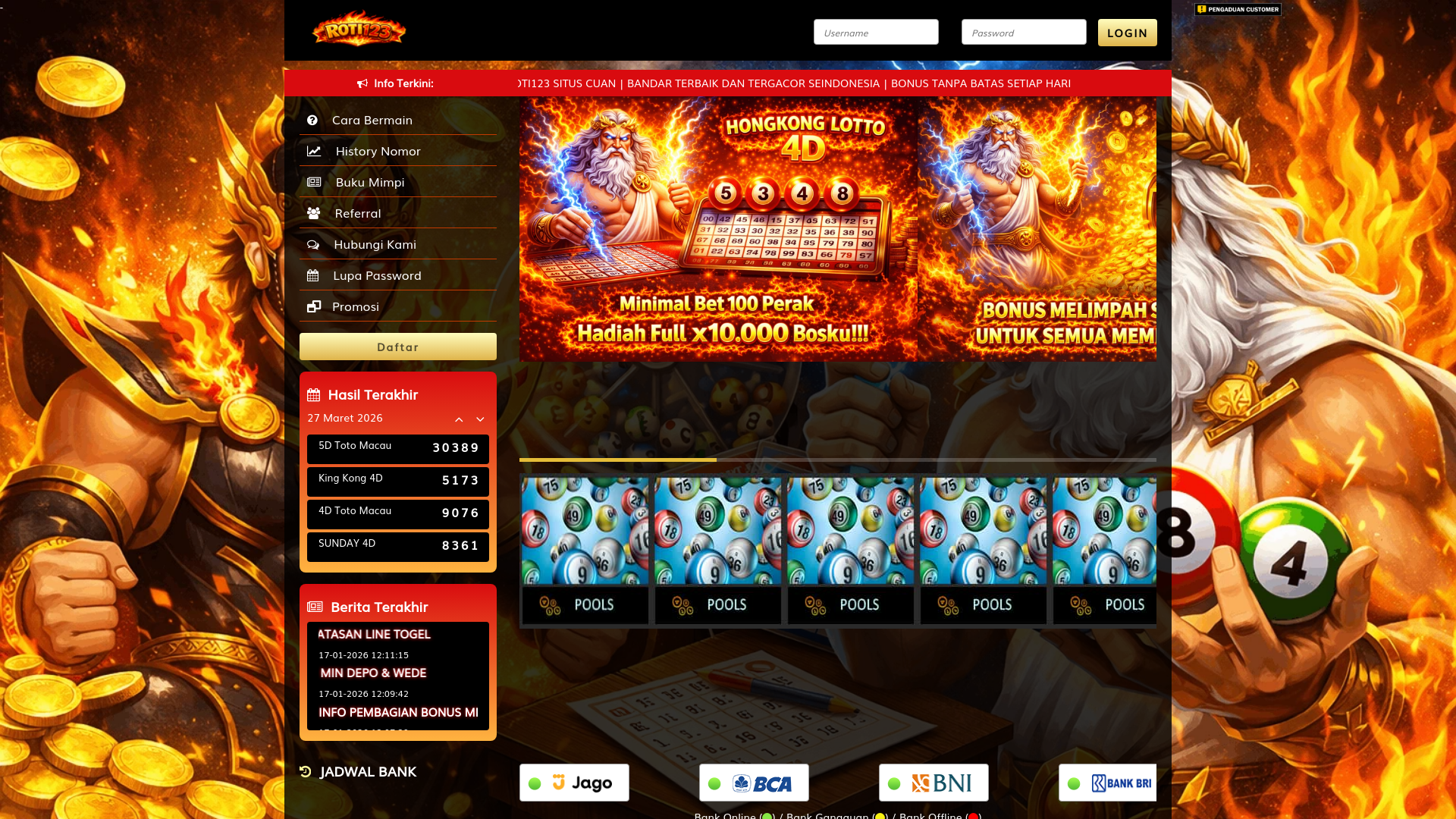 website screenshot of https://roti123e.site/