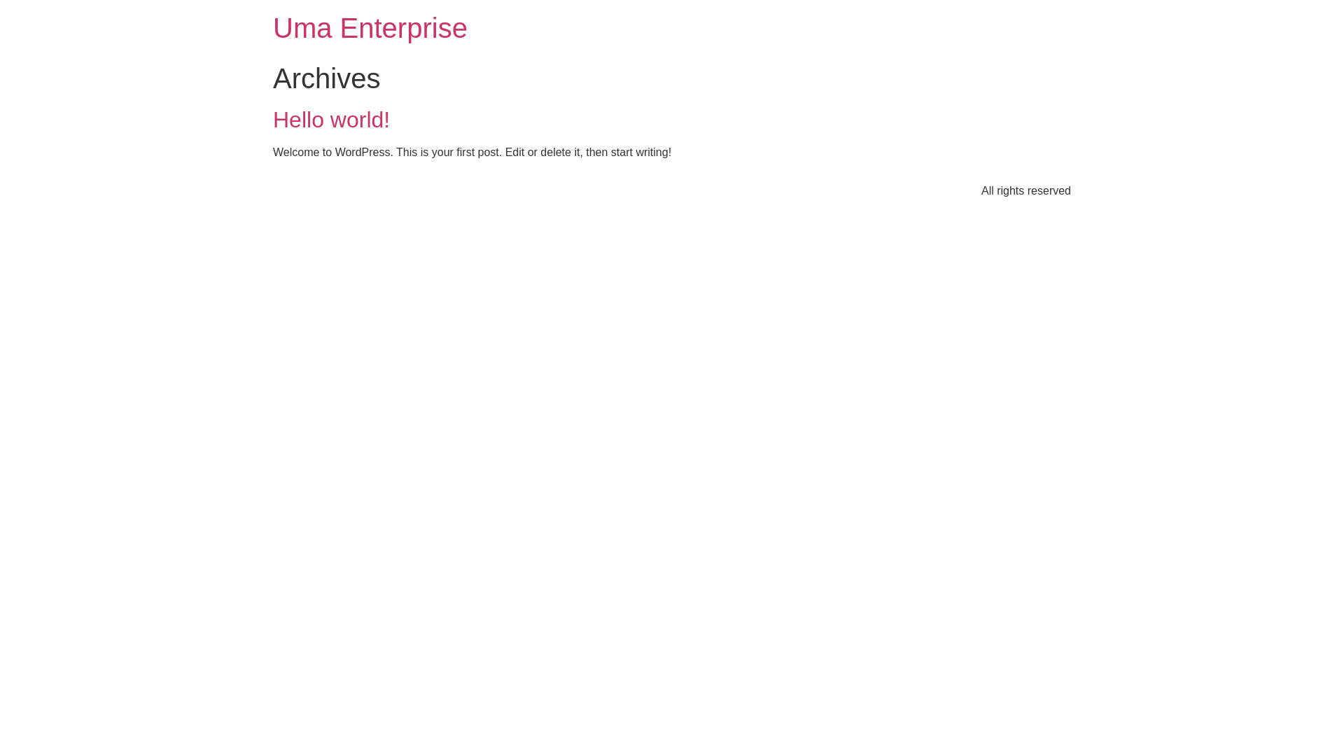 website screenshot of https://umaenterprise17.com/