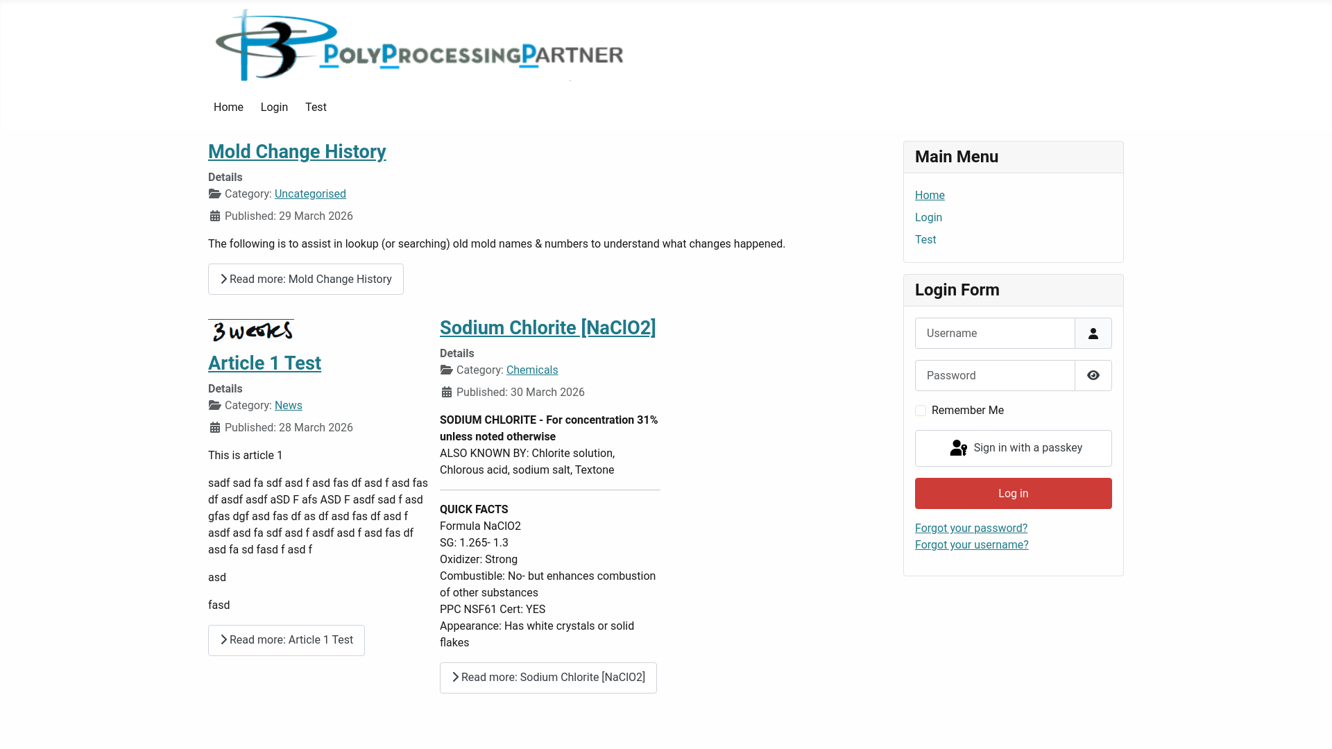 website screenshot of https://polyprocessingpartner.net