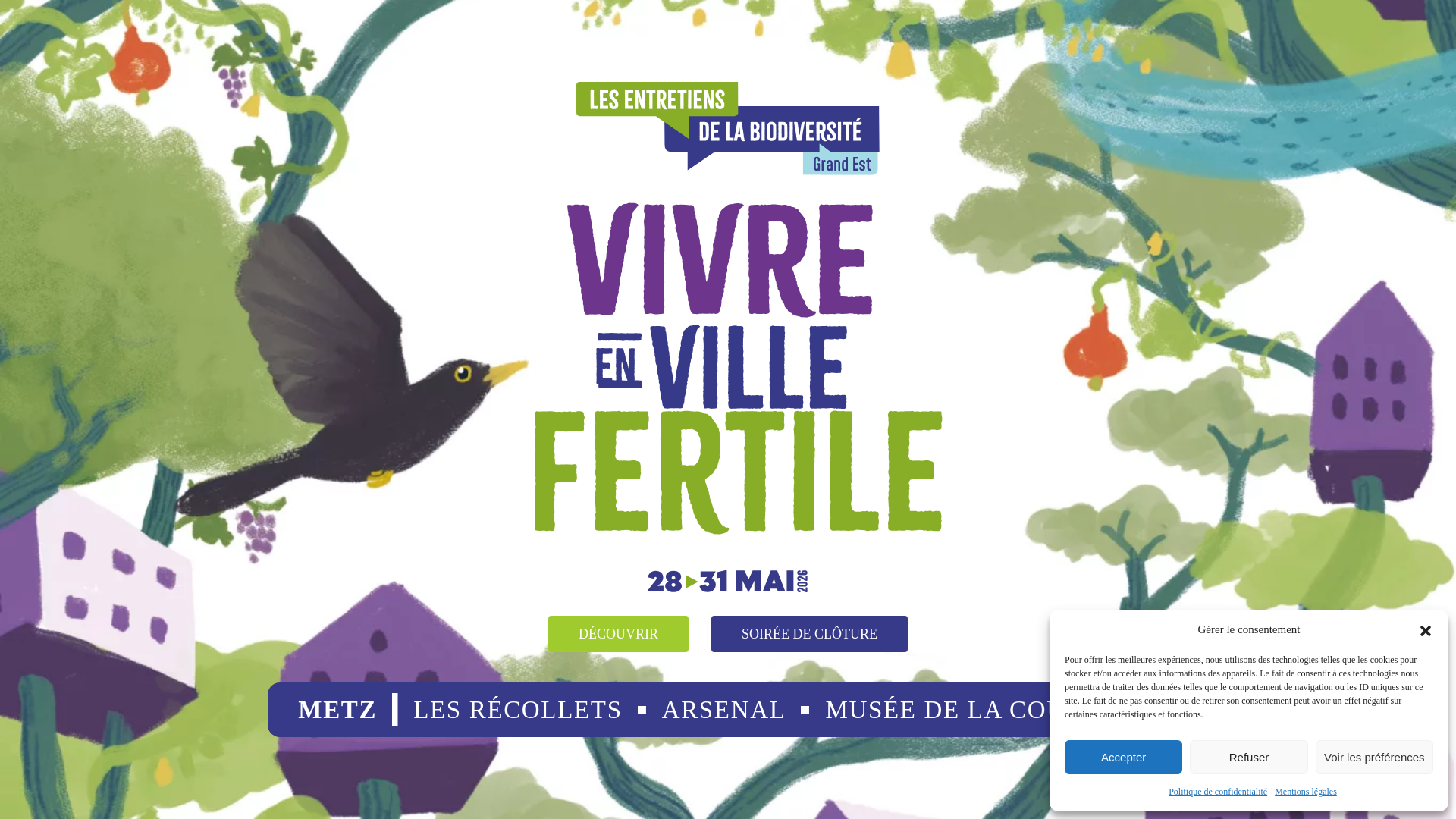 website screenshot of https://entretiens-de-la-biodiversite.com/