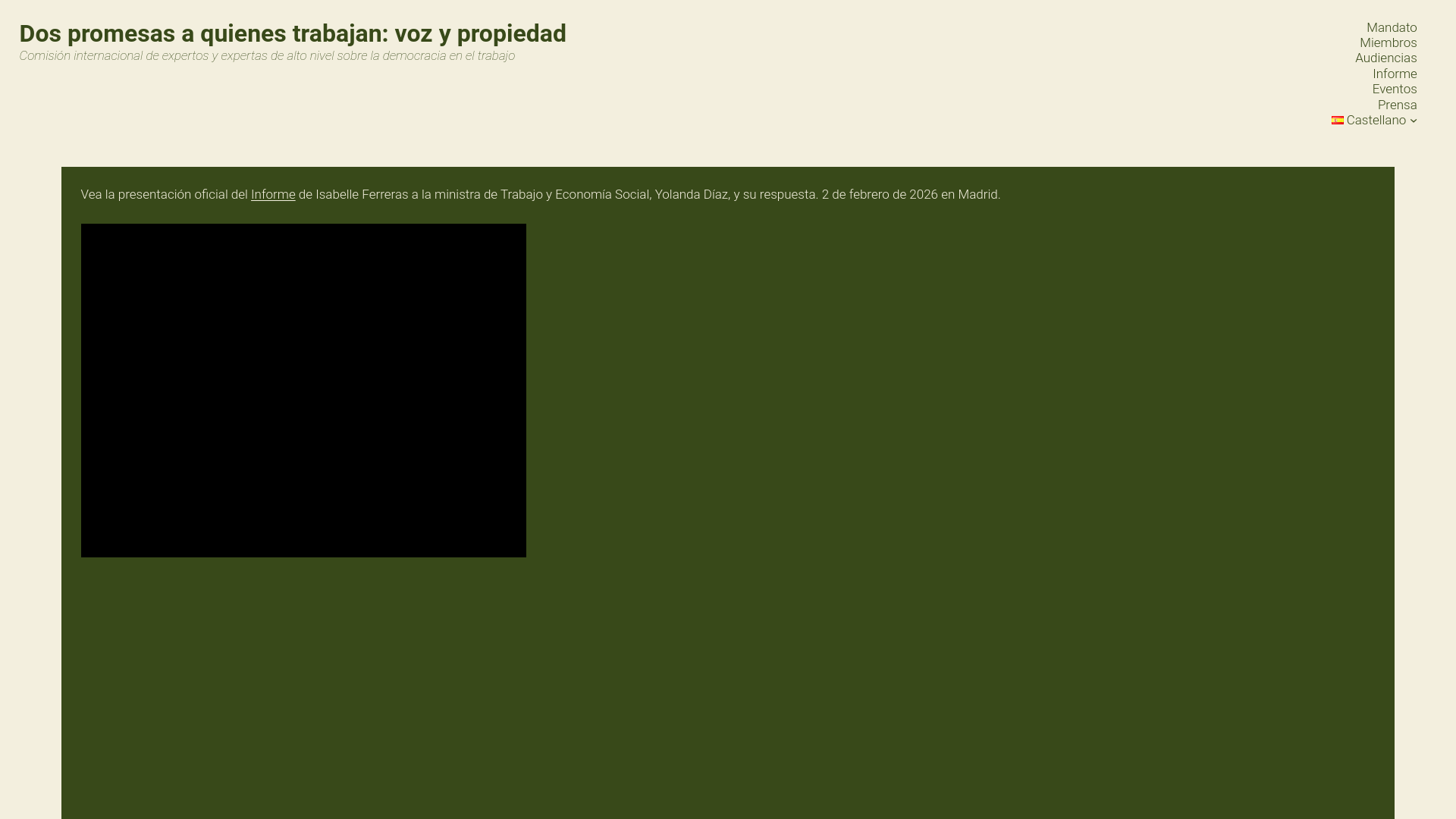 website screenshot of https://democraciaeneltrabajo.es