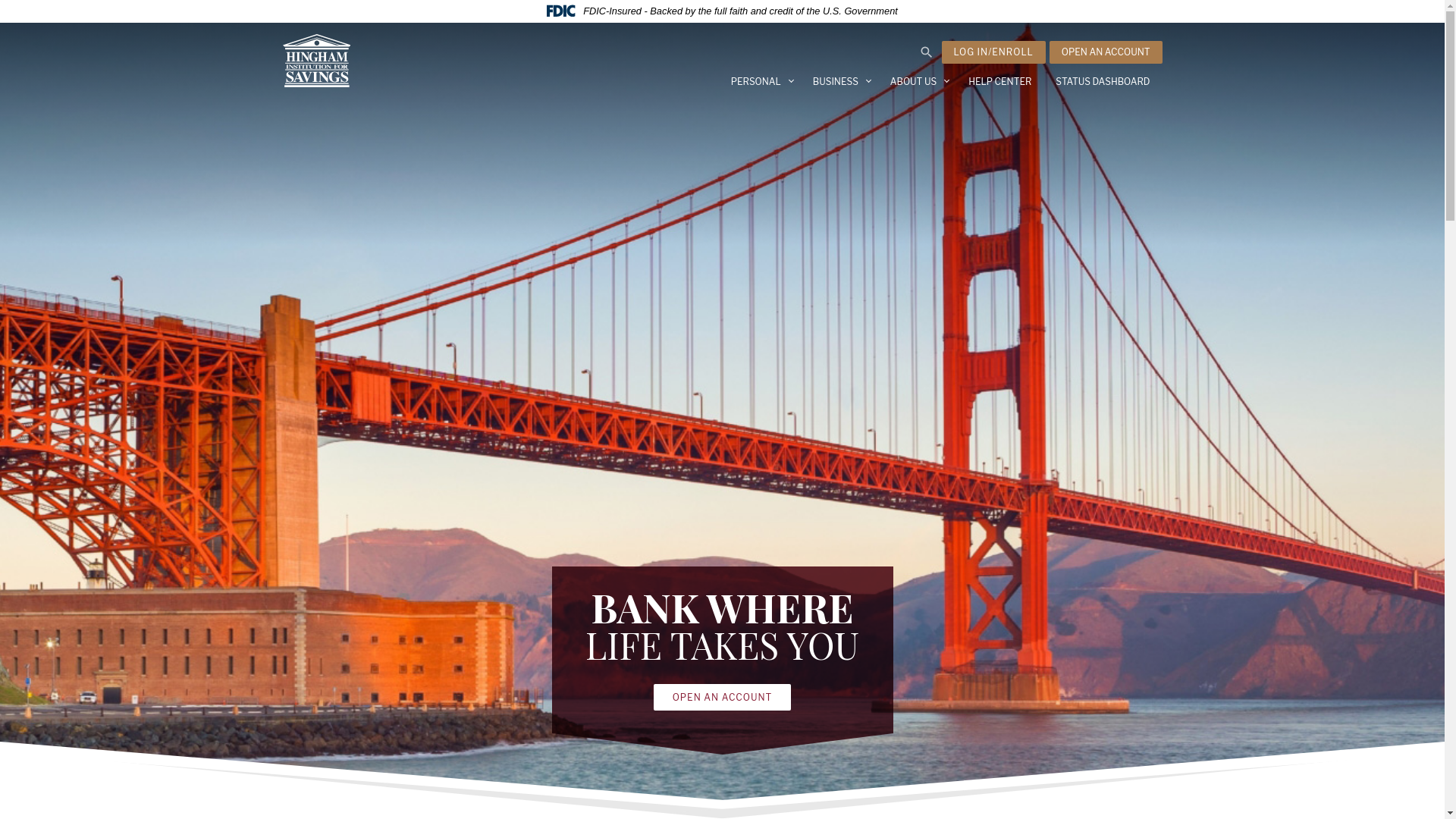 website screenshot of https://meethinghamsavings.com/