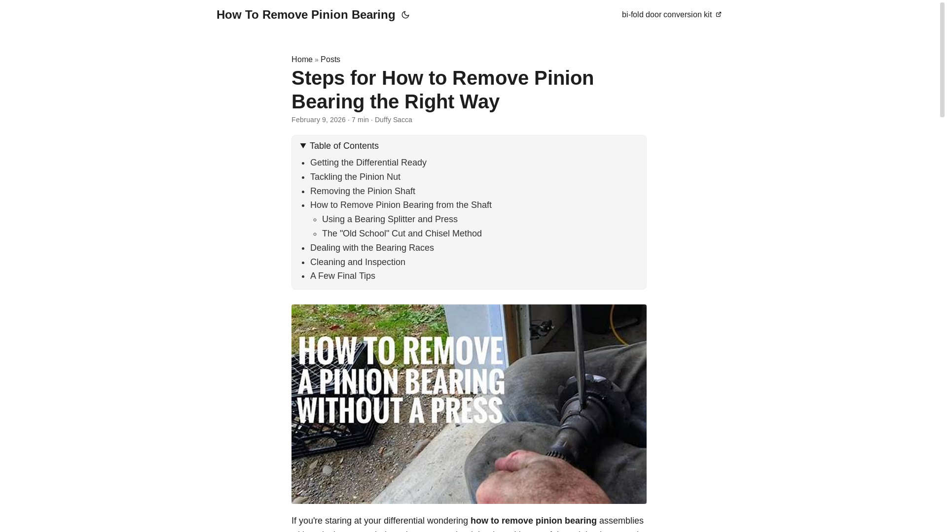 website screenshot of https://how-to-remove-pinion-bearing.pages.dev/