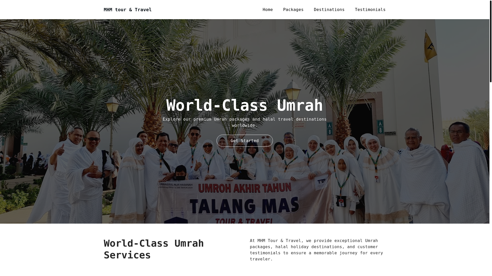 website screenshot of https://marketingmhmtourtravel.com/