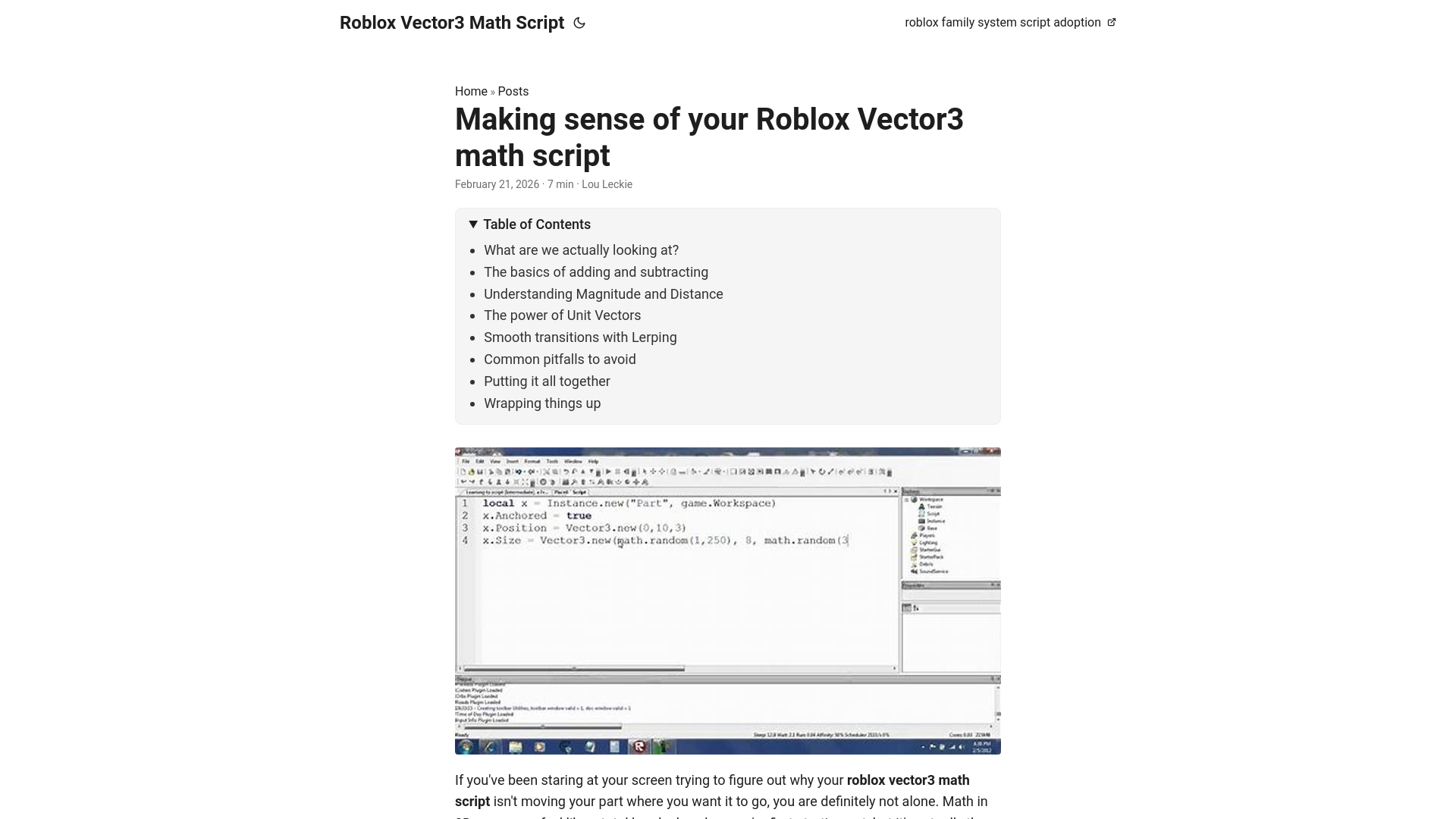 website screenshot of https://roblox-vector3-math-script.pages.dev/