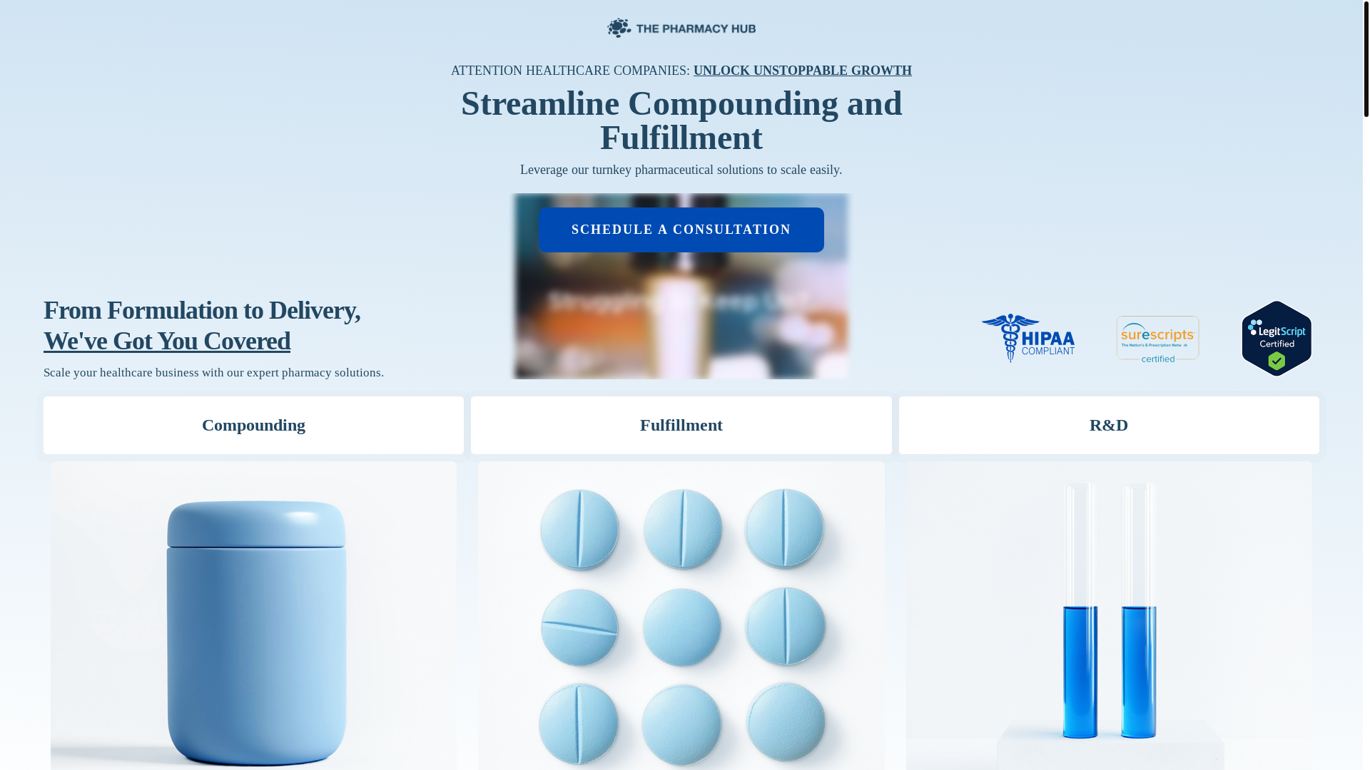 website screenshot of https://thepharmacyhub.org/