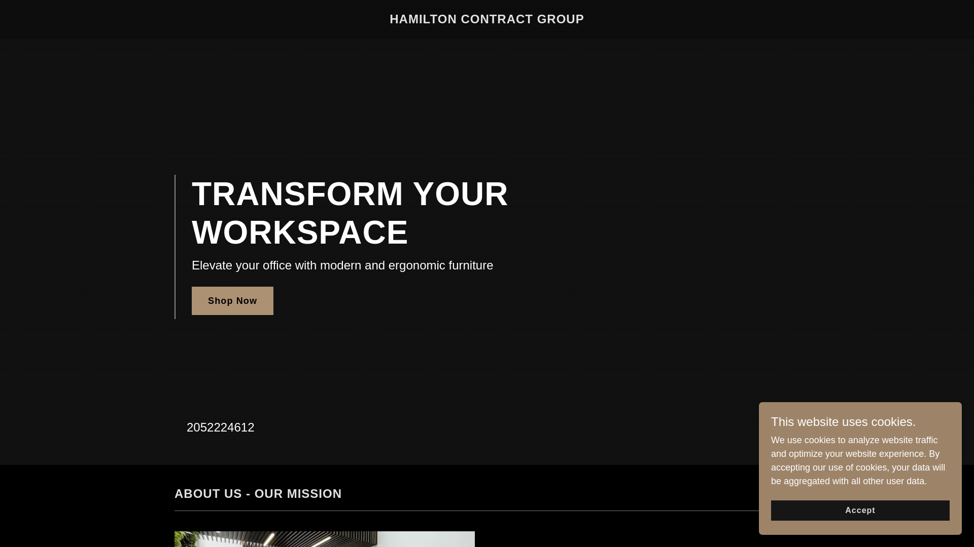 website screenshot of https://hamiltoncontractgroup.com/