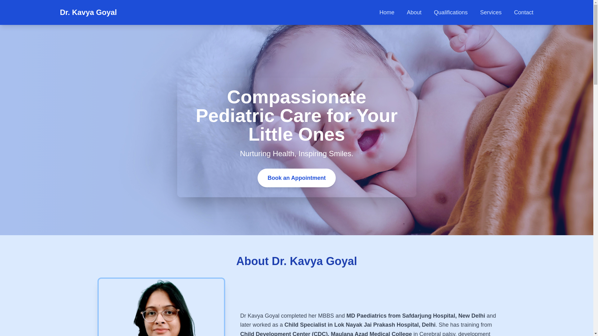 website screenshot of https://drkavya.in/