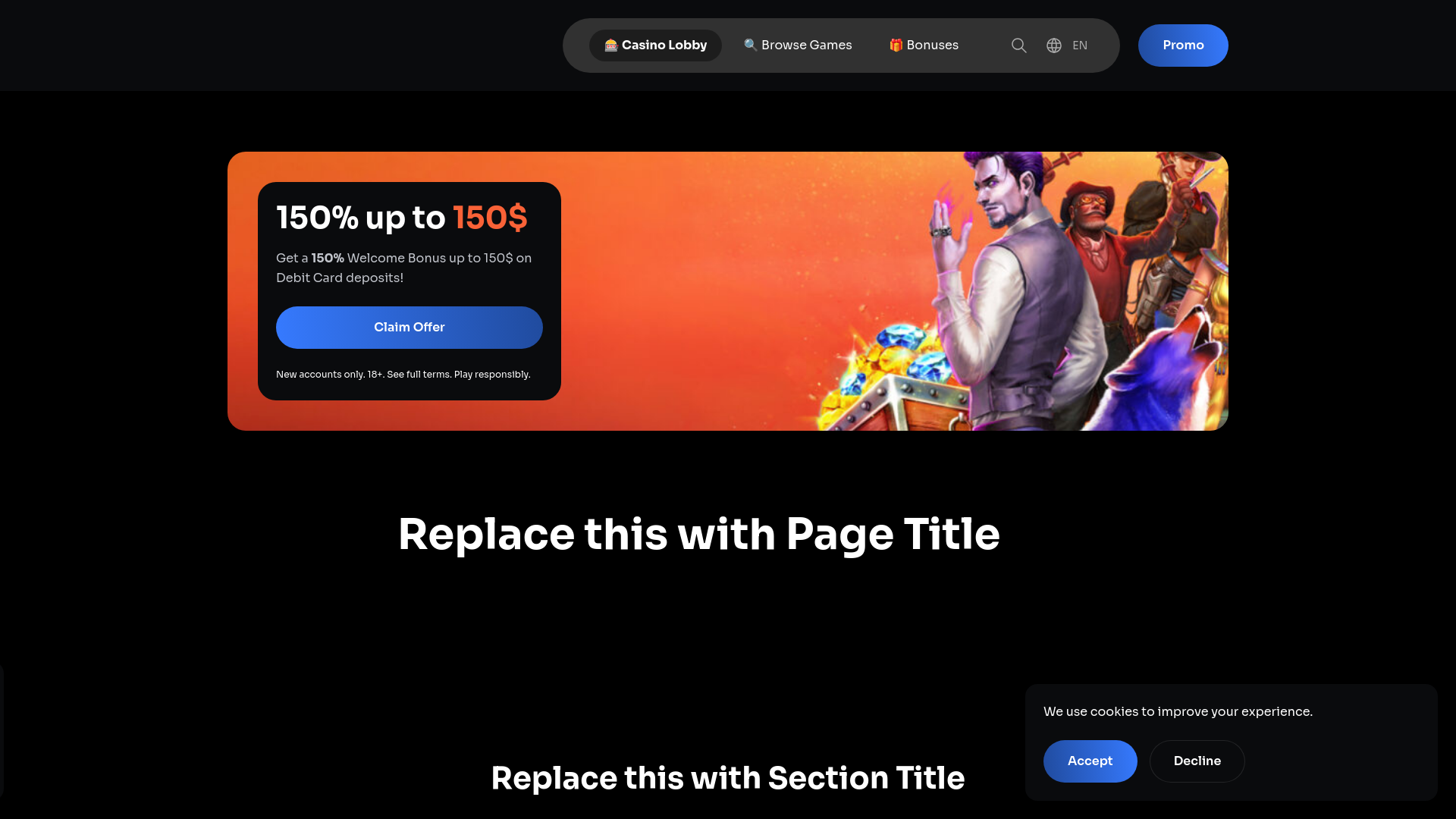 website screenshot of https://casinocaptainspins.com/