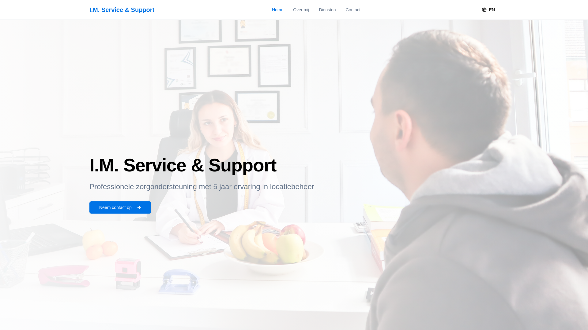website screenshot of https://imservicesupport.nl