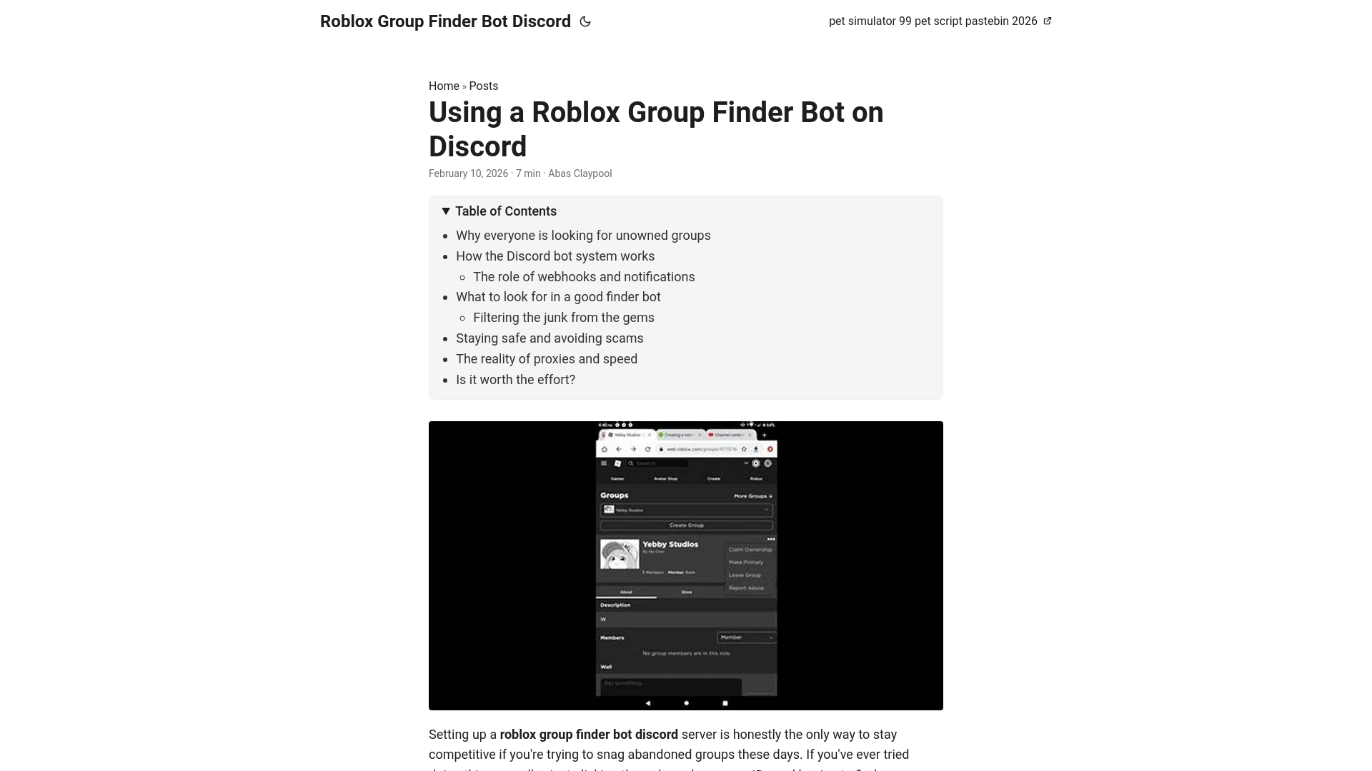 website screenshot of https://roblox-group-finder-bot-discord.pages.dev/