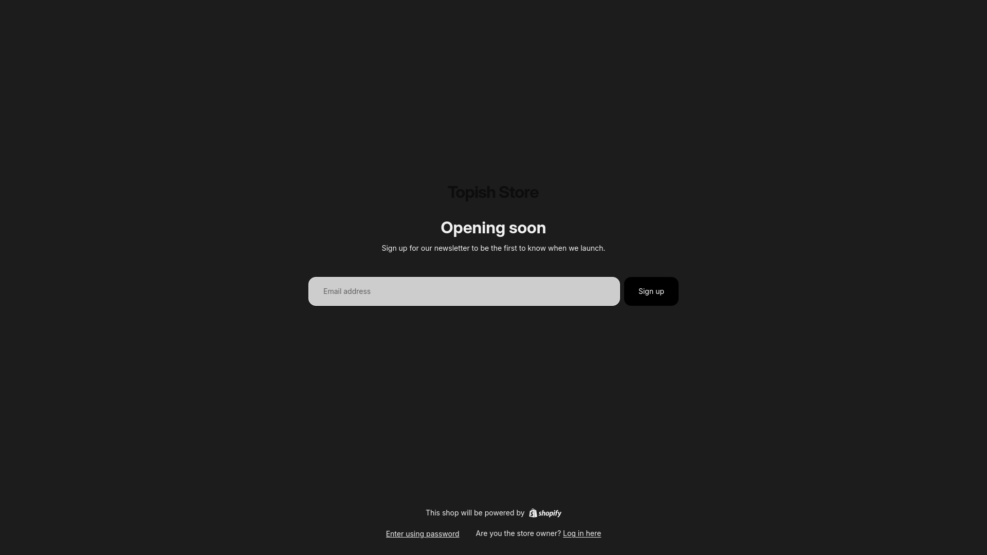 website screenshot of https://topishstore.com/
