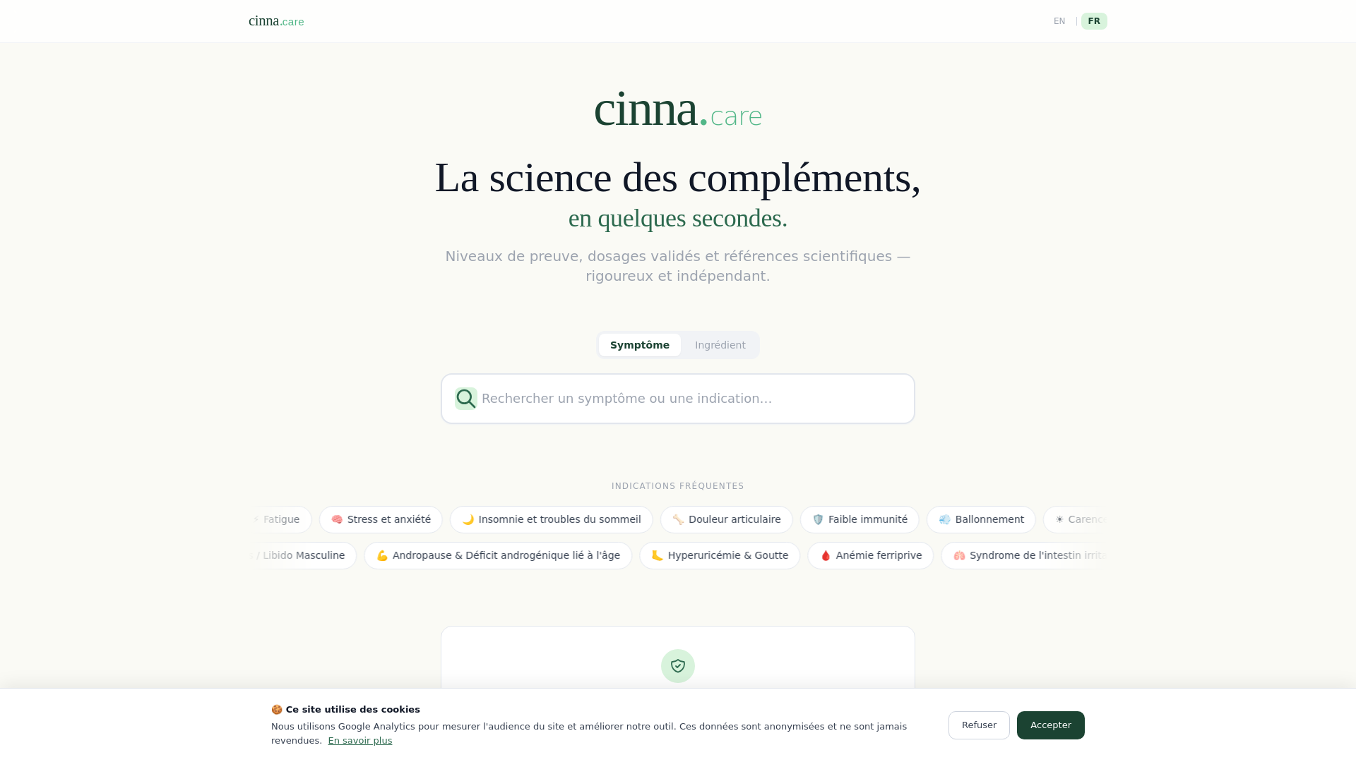 website screenshot of https://cinnacare.fr/