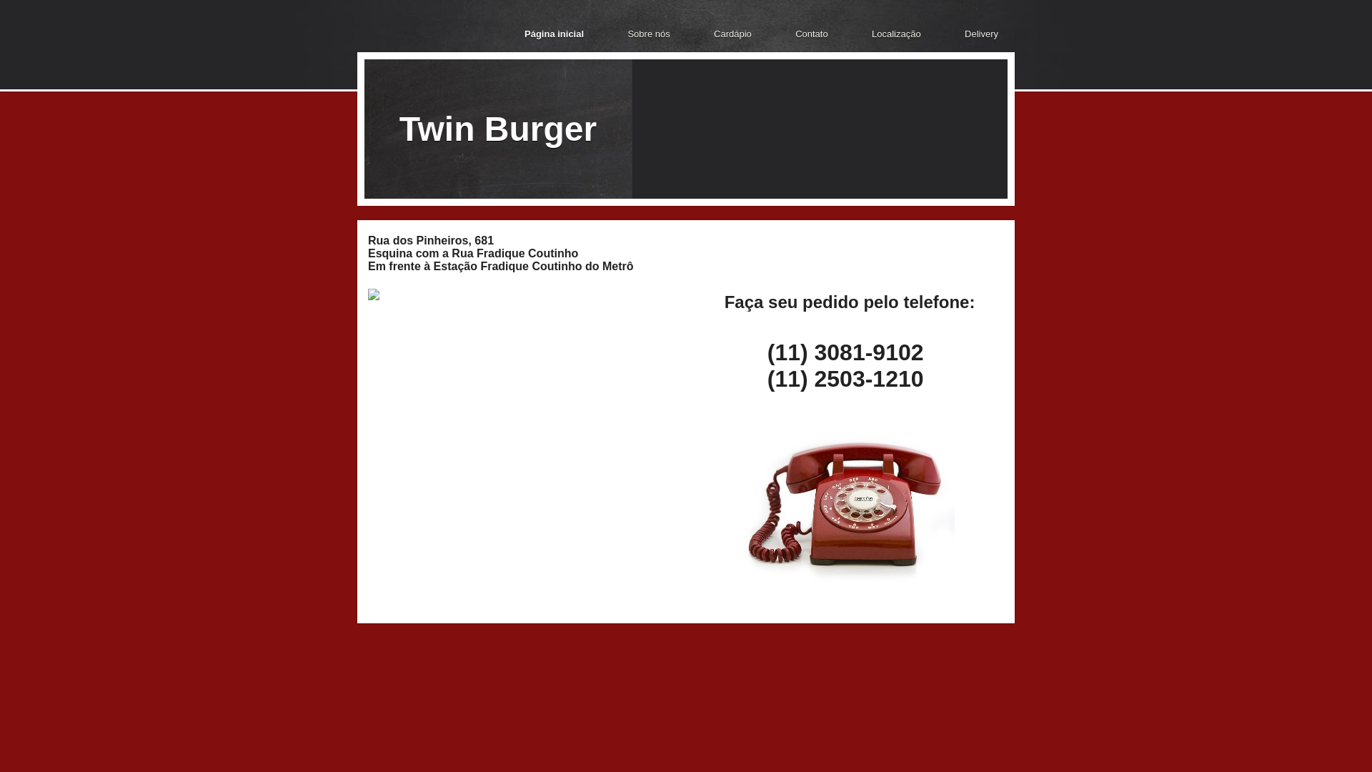 website screenshot of https://twinburger-com-br.pages.dev/
