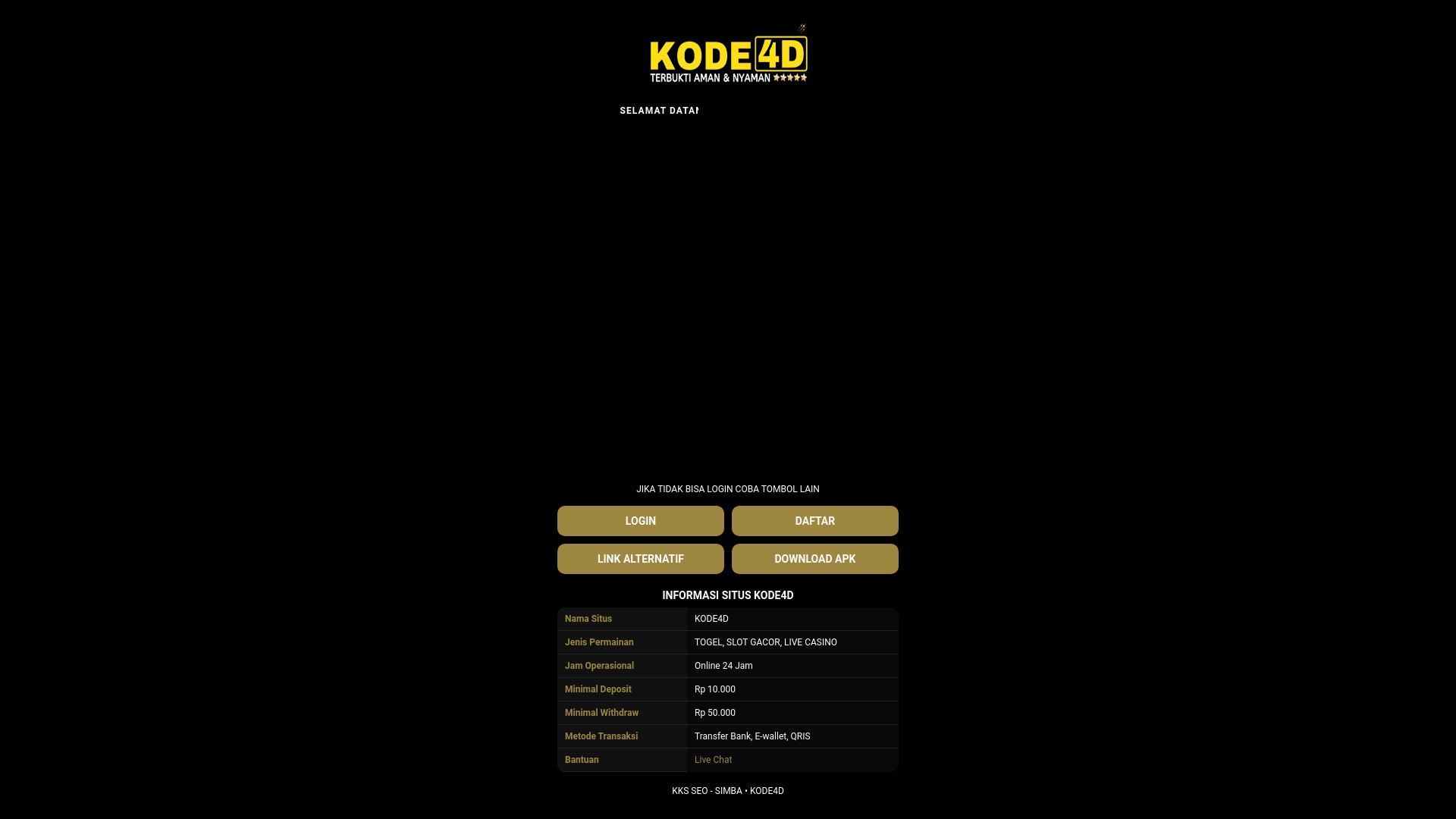 website screenshot of https://hantam-kode4dbos.pages.dev/