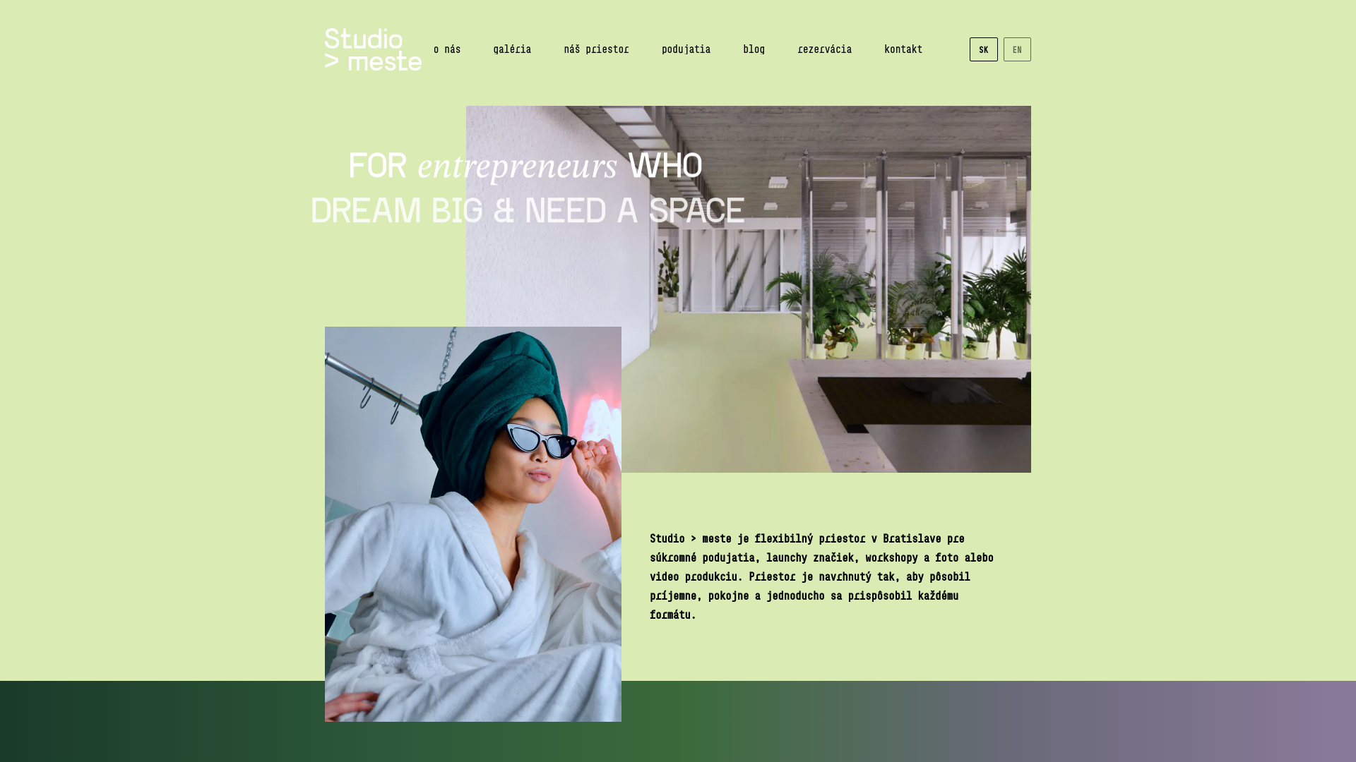 website screenshot of https://studiovmeste.sk