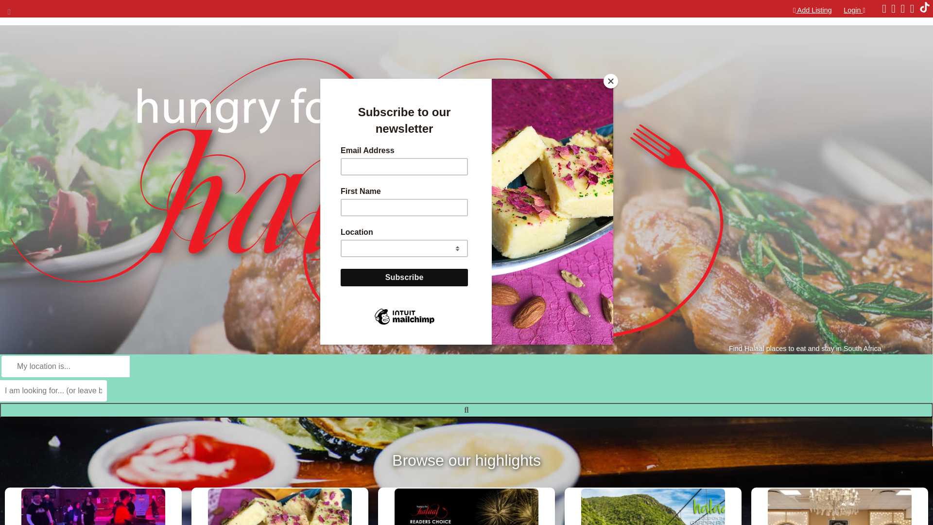 website screenshot of https://hungryforhalaal.co.za
