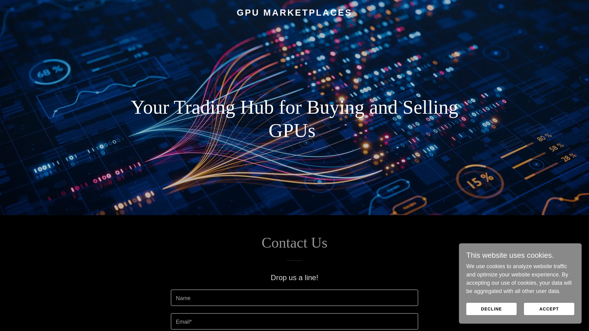 website screenshot of https://gpumarketplaces.com/