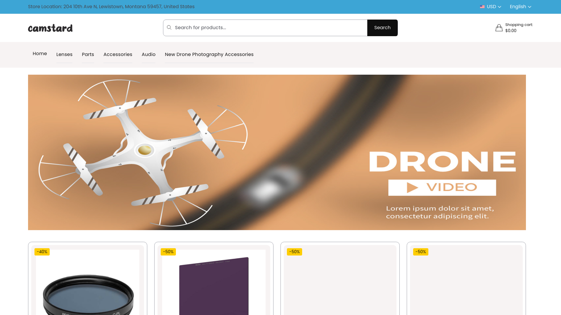 website screenshot of https://camstard.com/