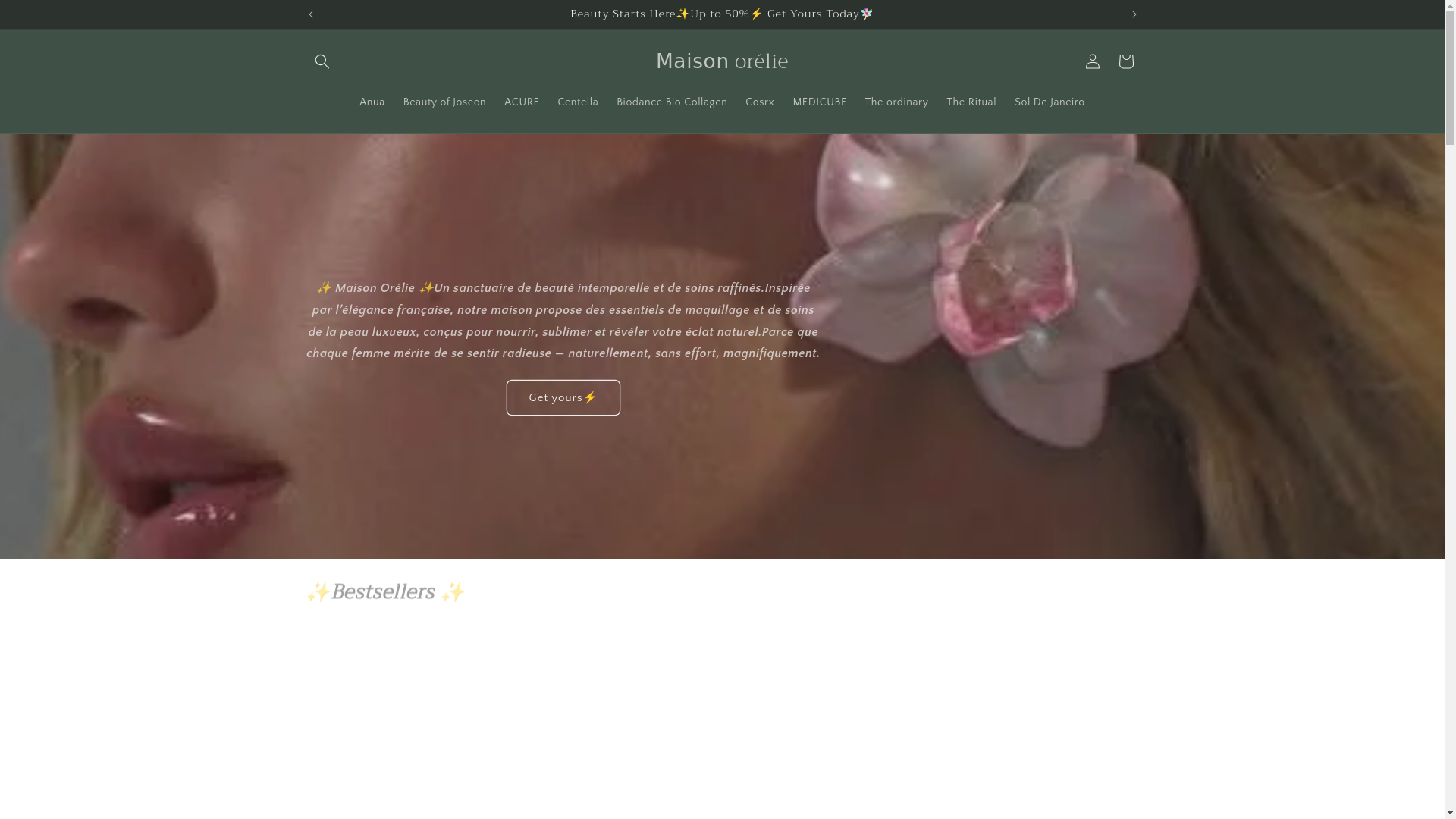 website screenshot of https://maisonorelie.ma/