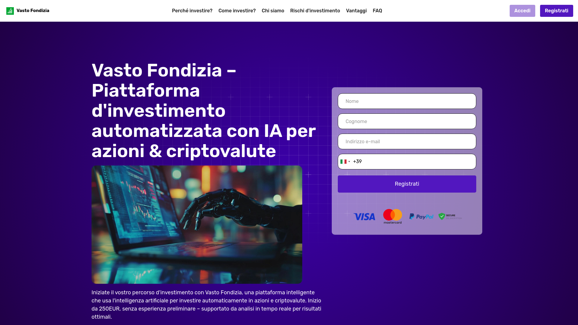 website screenshot of https://vasto-fondizia.net/