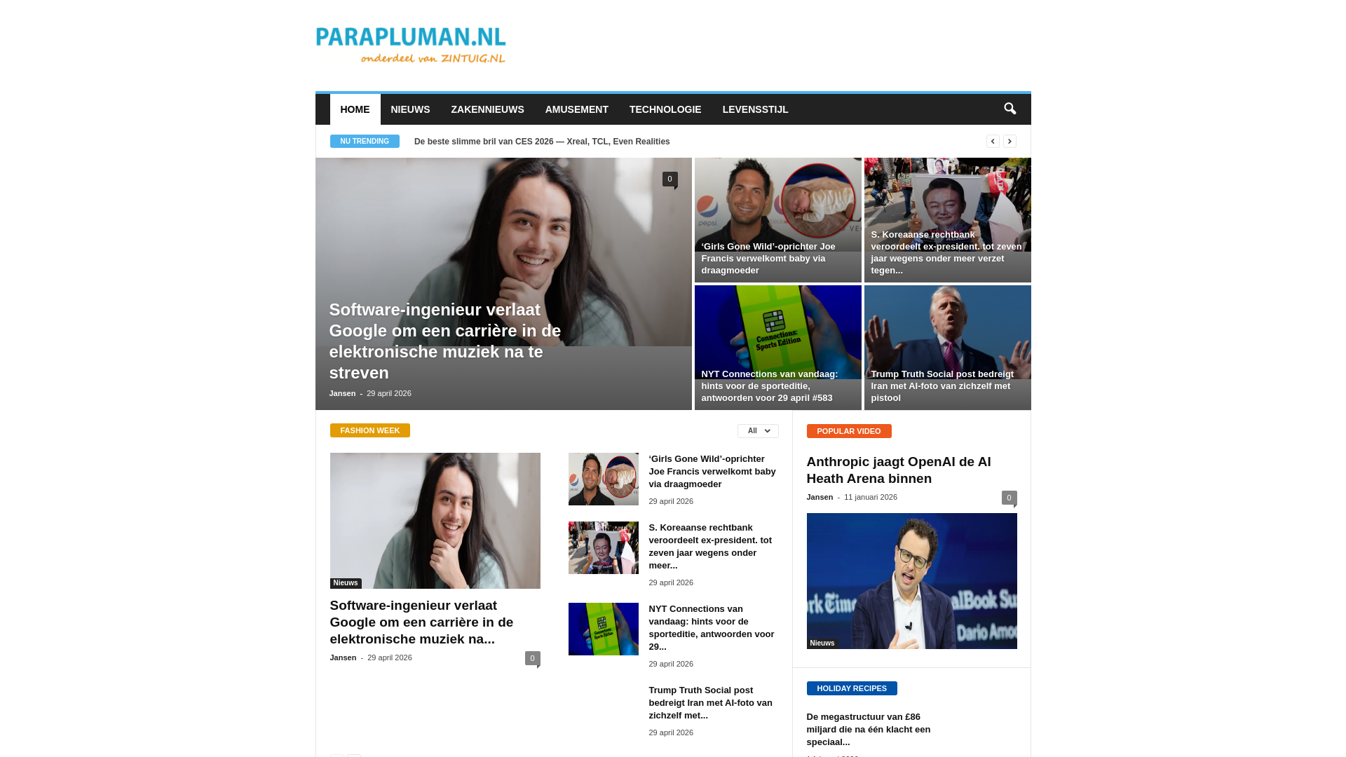 website screenshot of https://parapluman.nl/