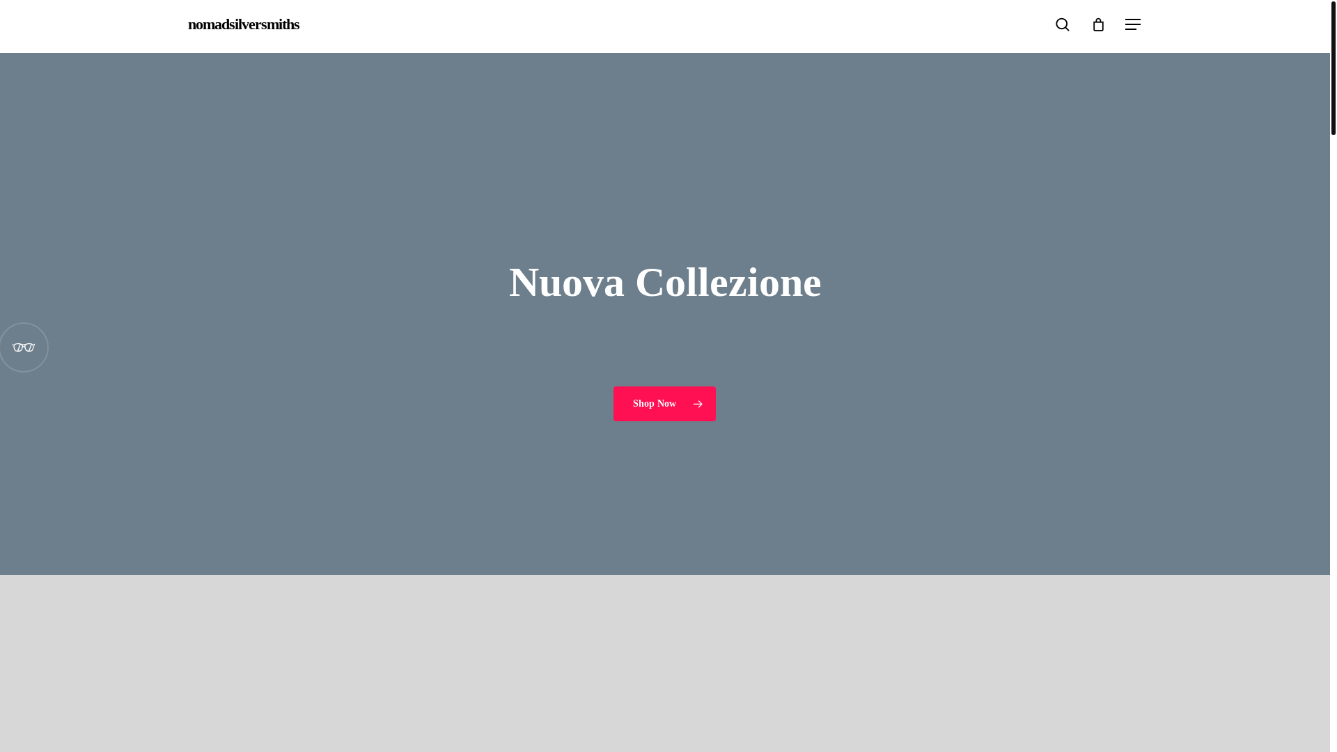 website screenshot of https://nomadsilversmiths.it/