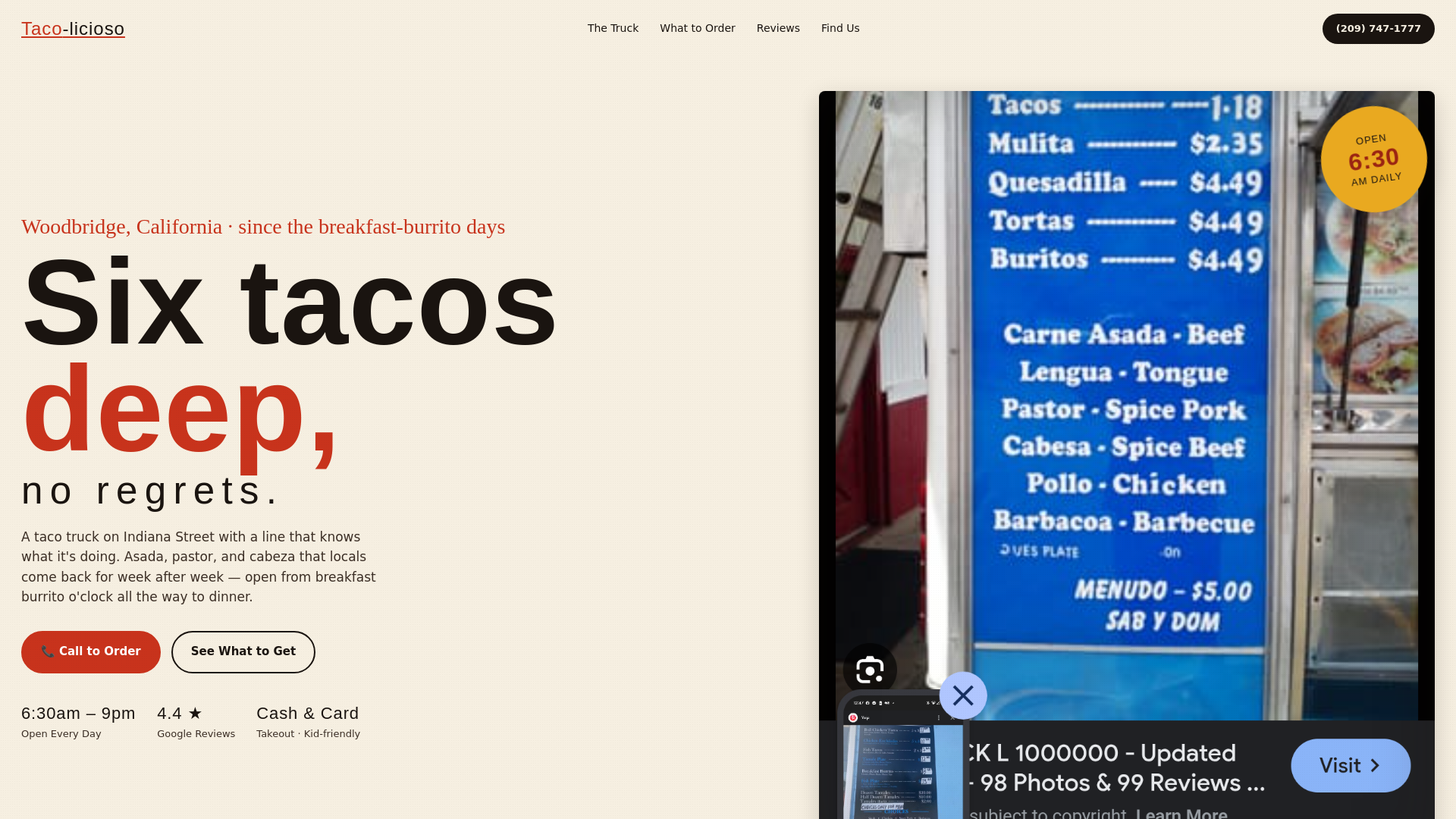 website screenshot of https://bw-taco-licioso-b00e8e.pages.dev/