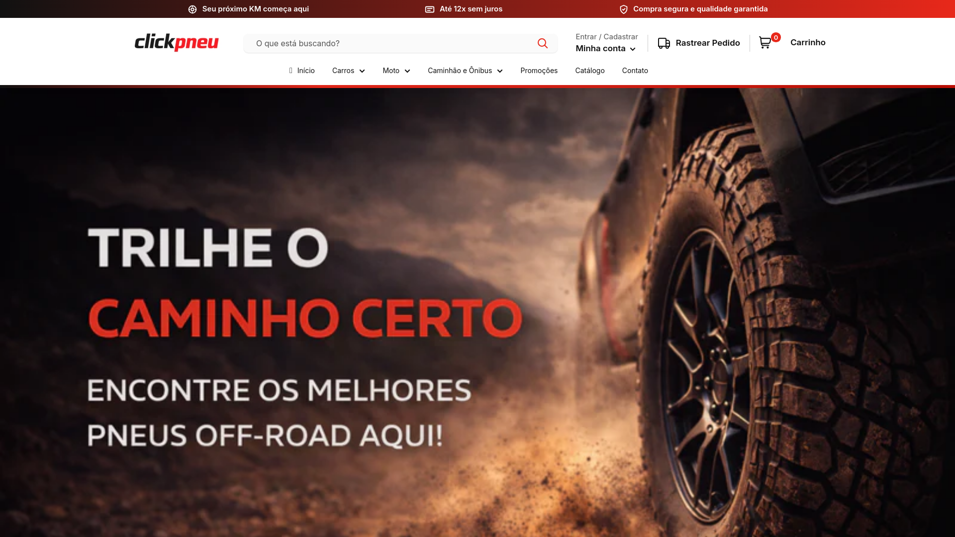 website screenshot of https://pneusclicks.com.br/