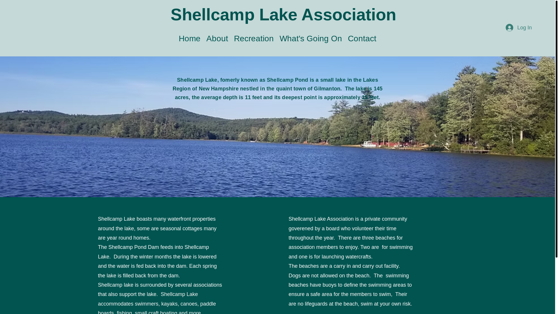 website screenshot of https://shellcamplakeassociation.com/