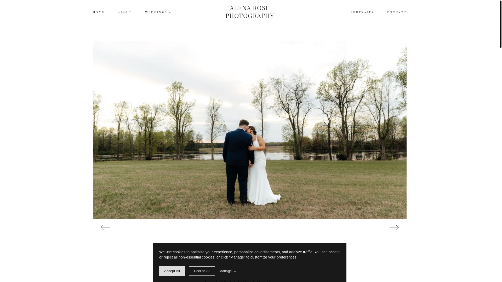 website screenshot of https://alenarosephotography.com/